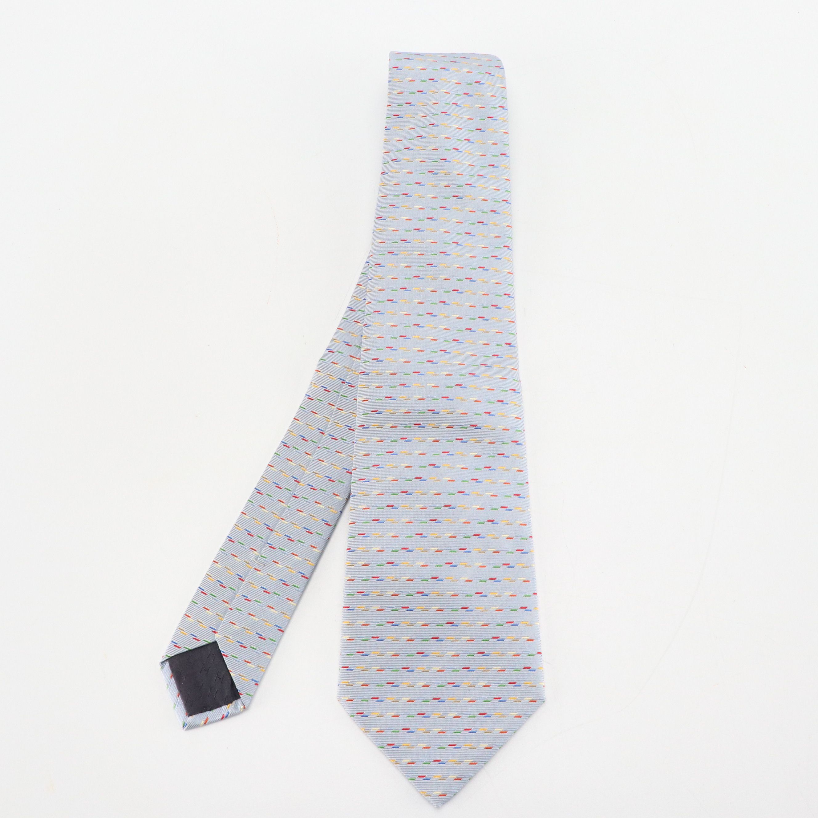 Hermès Multicolor Micro-Pattern Necktie in Silk Jacquard