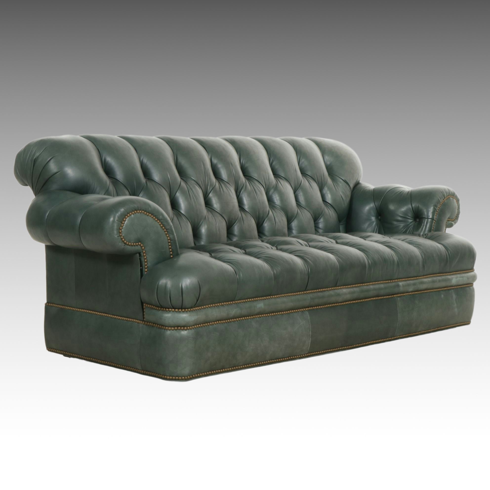 Chesterfield Sofa with Button-Tufted Leather Upholstery, Late 20th Century