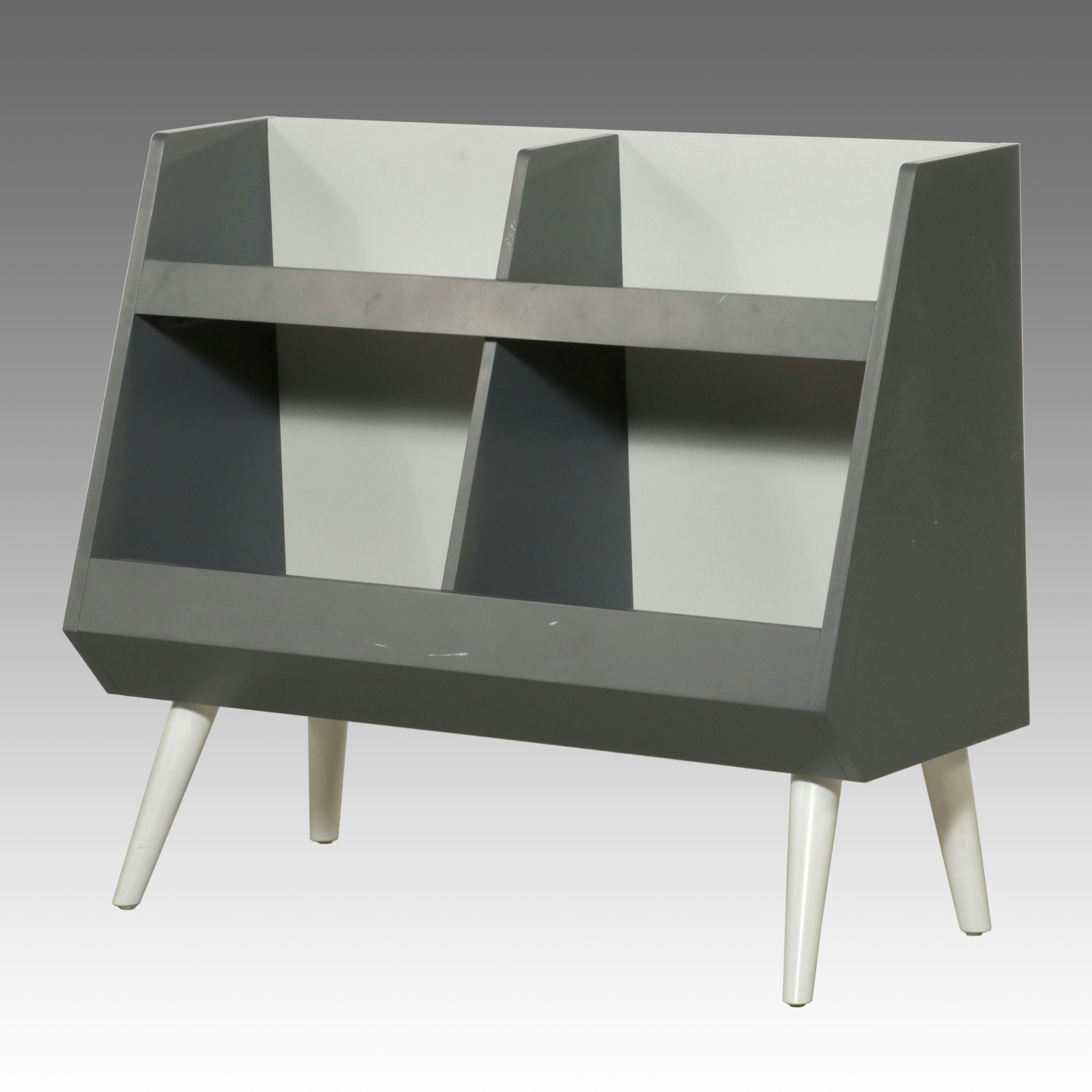 Contemporary Mid Century Modern Style Two-Tier Children’s Bookcase