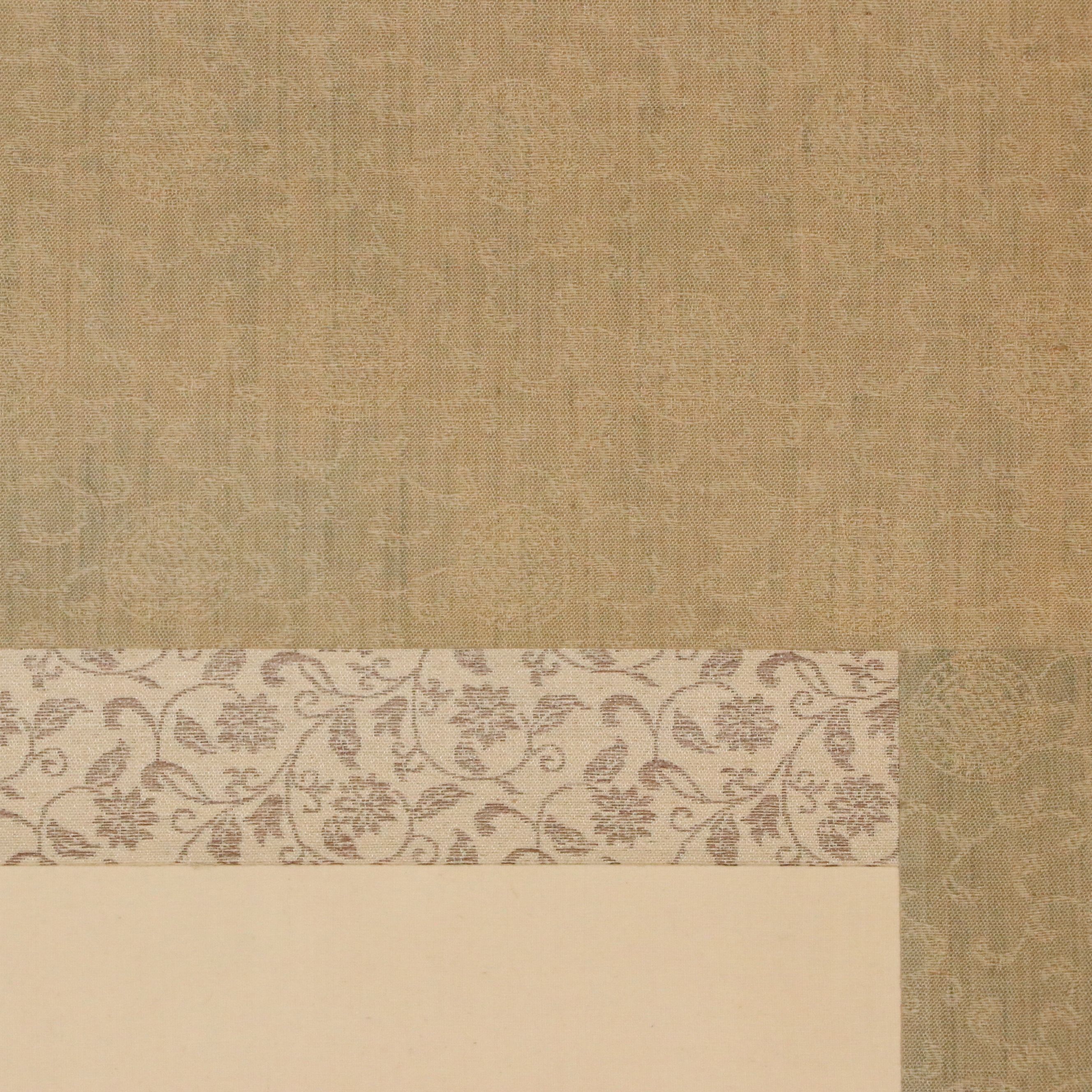 Japanese Ink and Watercolor Scroll Painting of Laughing Buddha