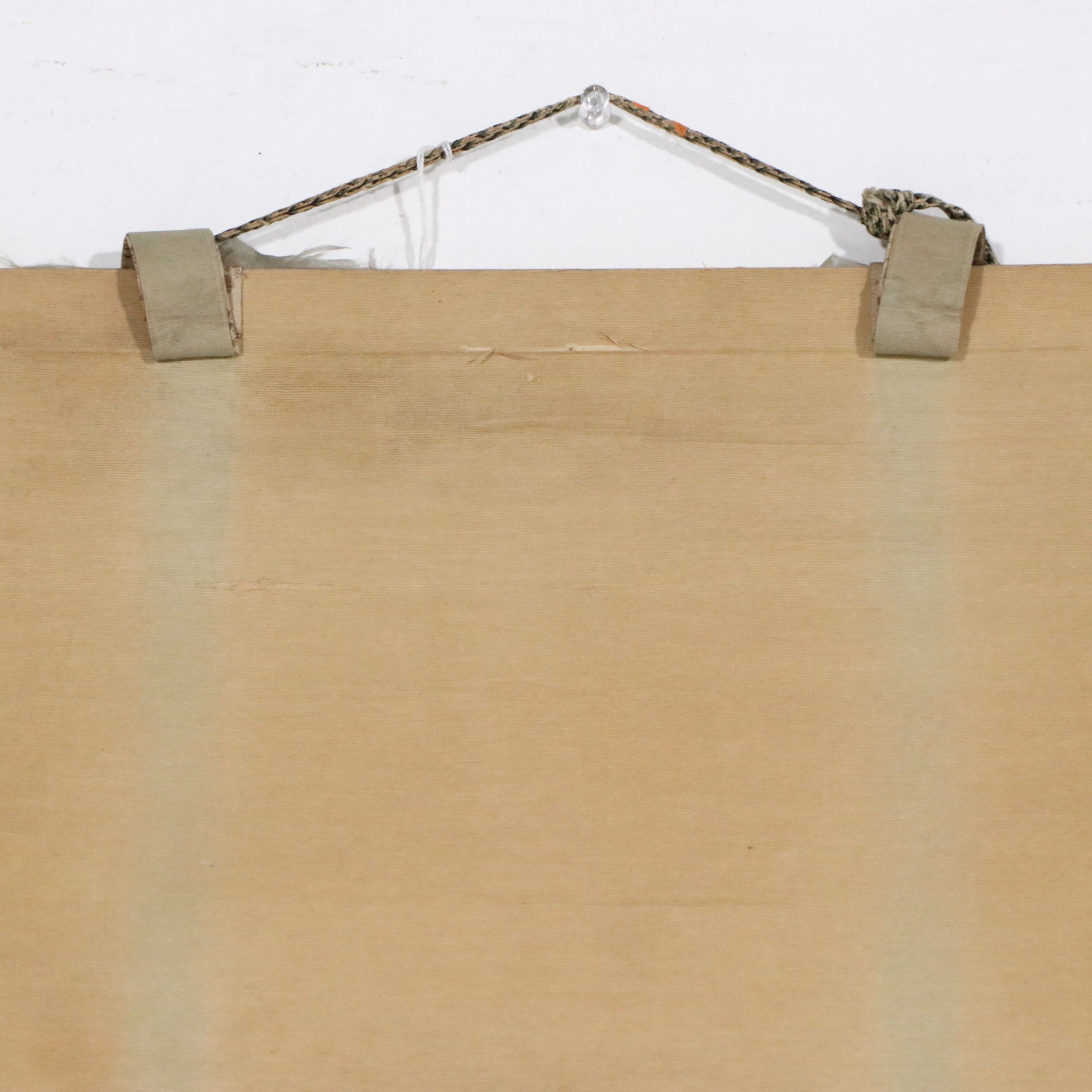 Japanese Ink and Watercolor Scroll Painting of Laughing Buddha