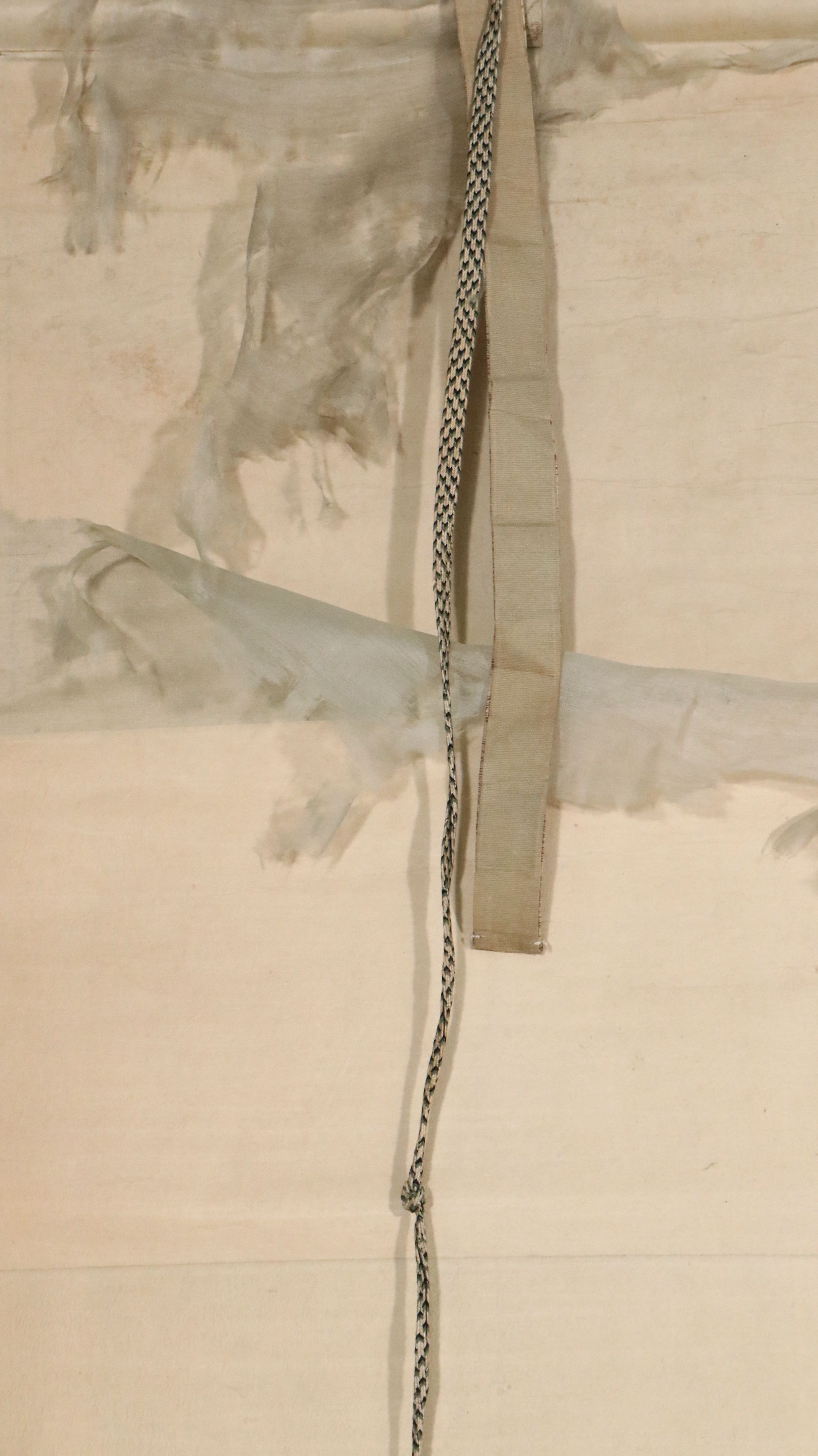 Japanese Ink and Watercolor Scroll Painting of Laughing Buddha