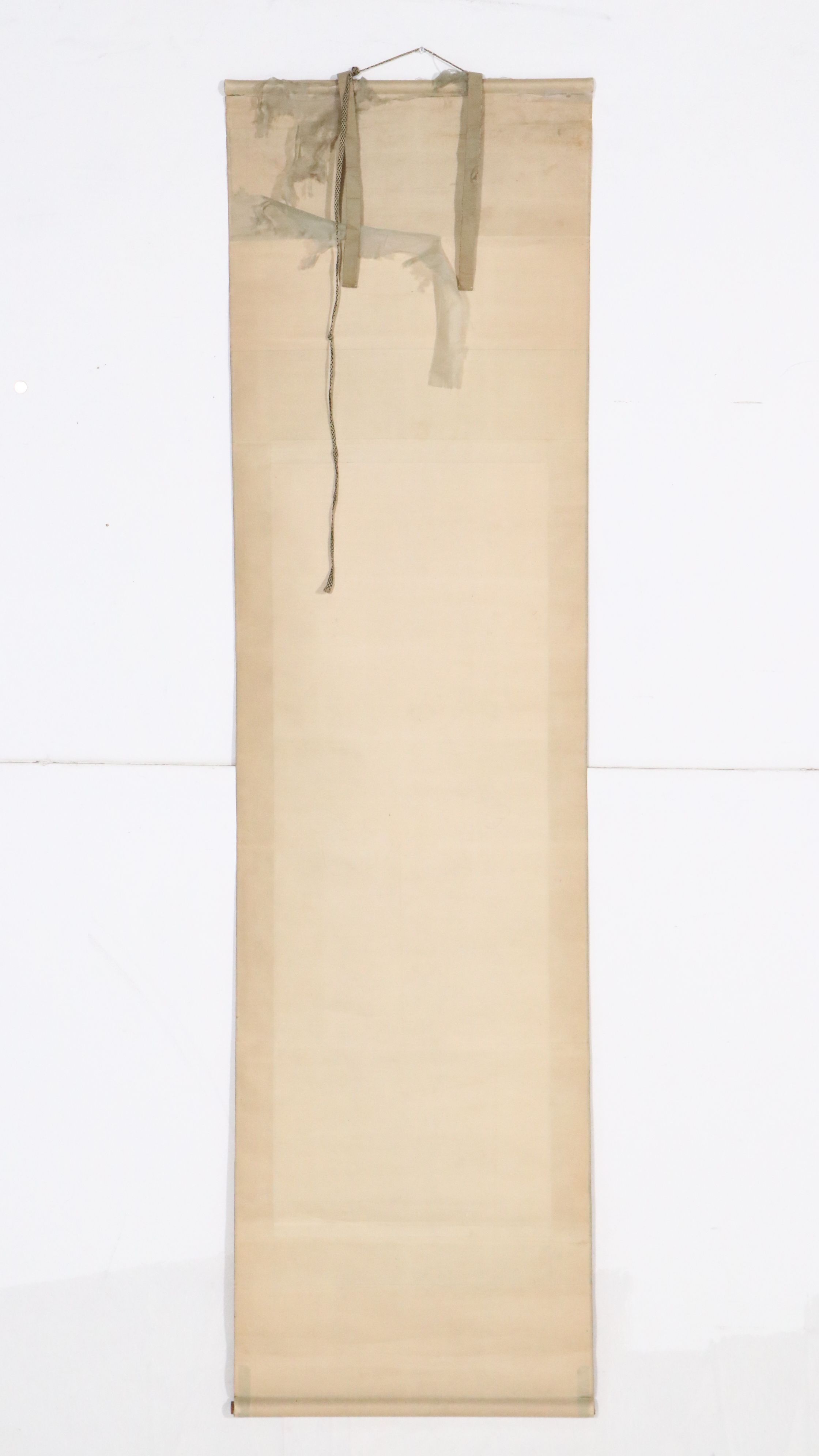 Japanese Ink and Watercolor Scroll Painting of Laughing Buddha