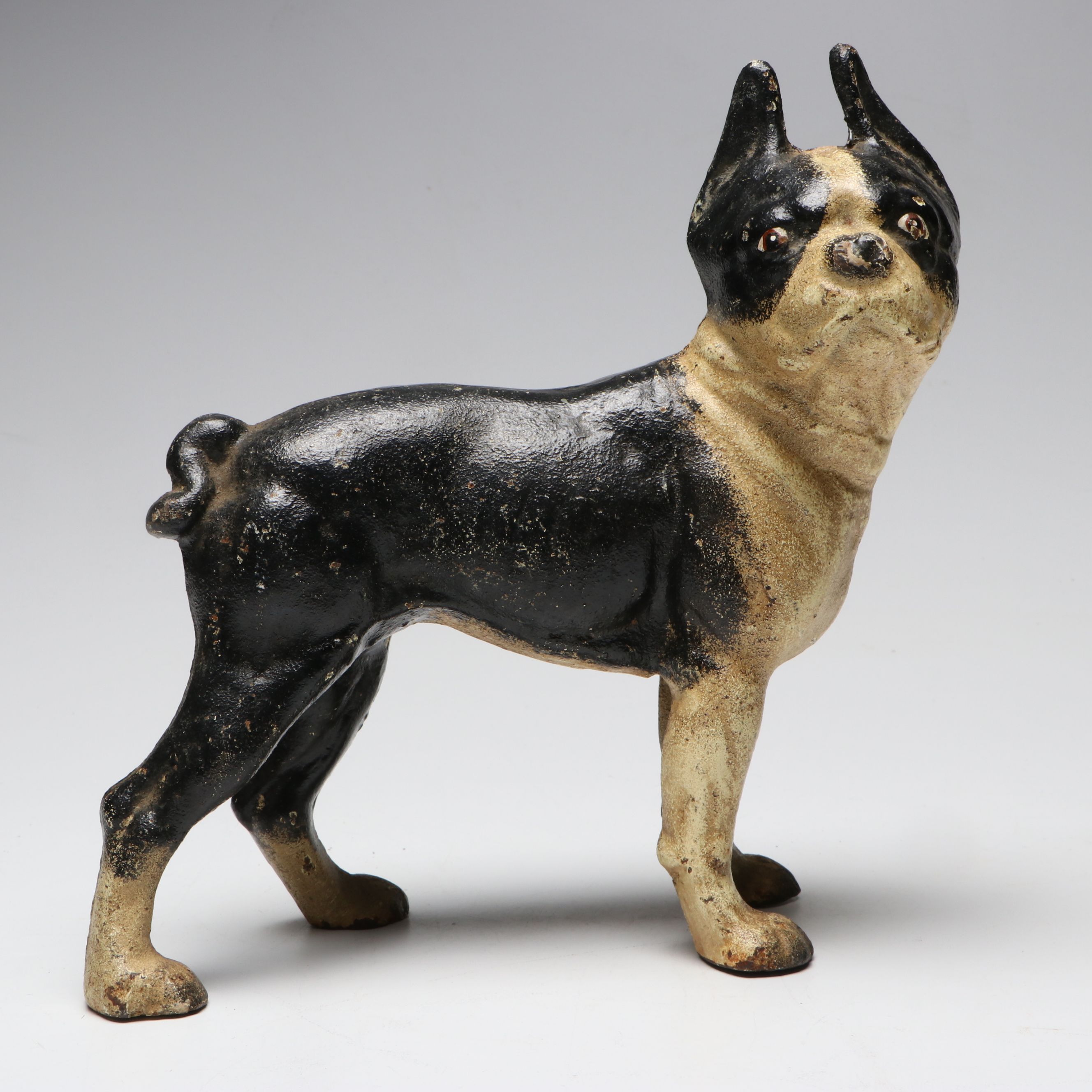 Hubley Style Cast Iron Boston Terrier Coin Bank