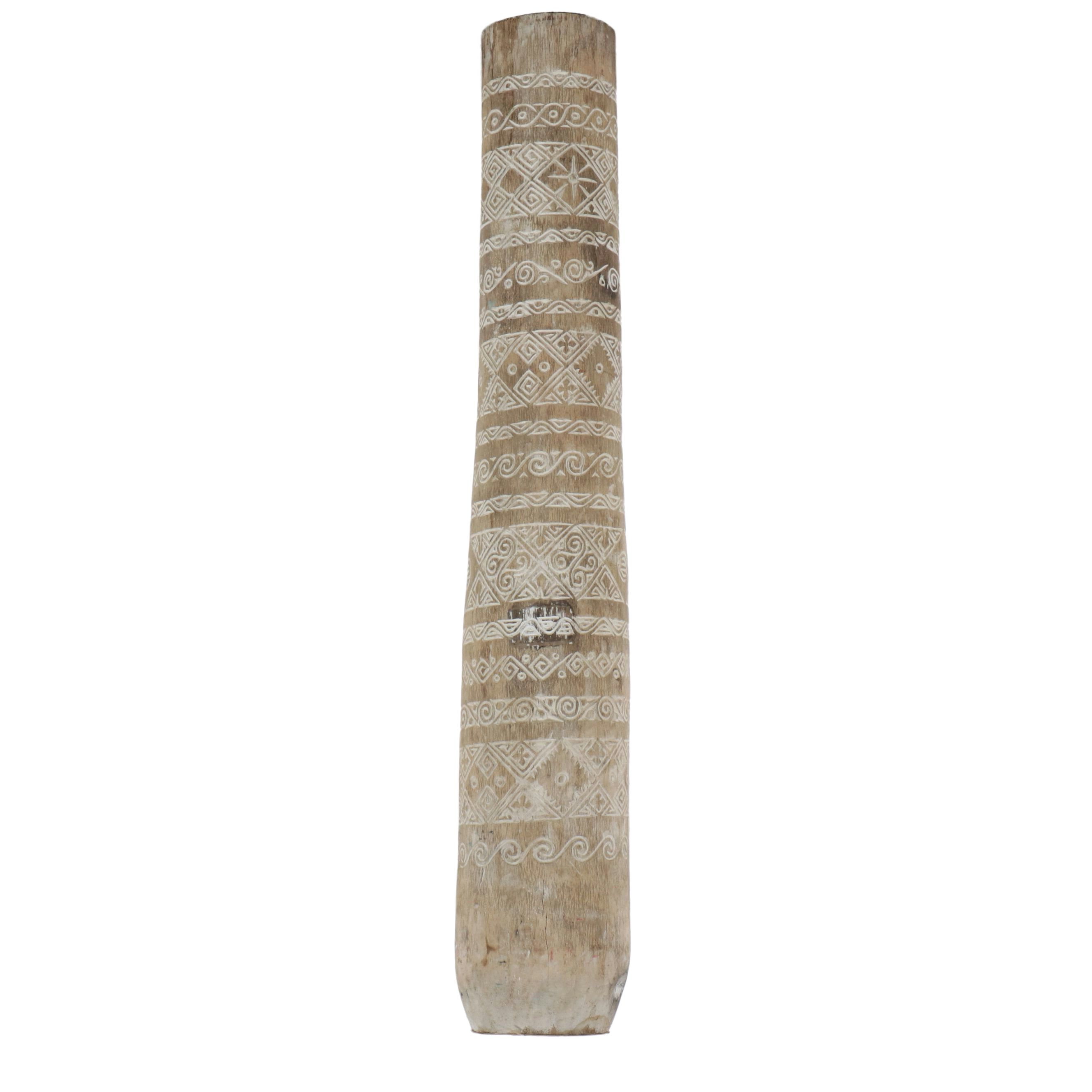 Balinese Hand-Carved Palm Trunk Tall Vase