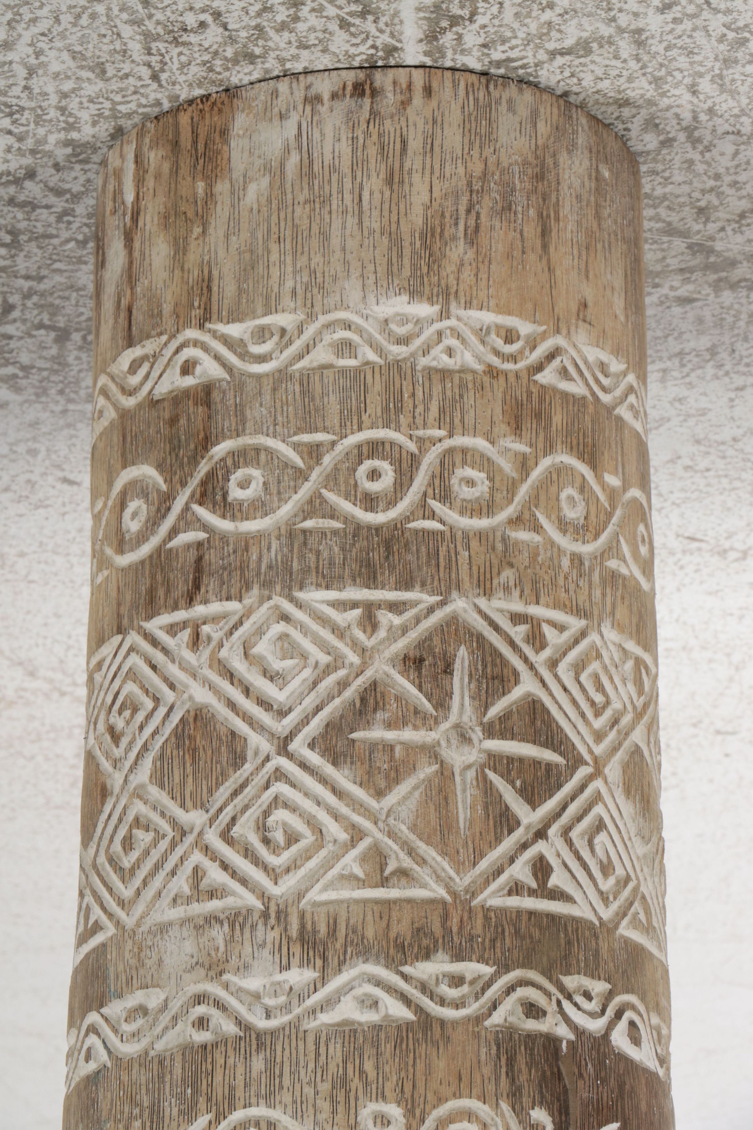 Balinese Hand-Carved Palm Trunk Tall Vase