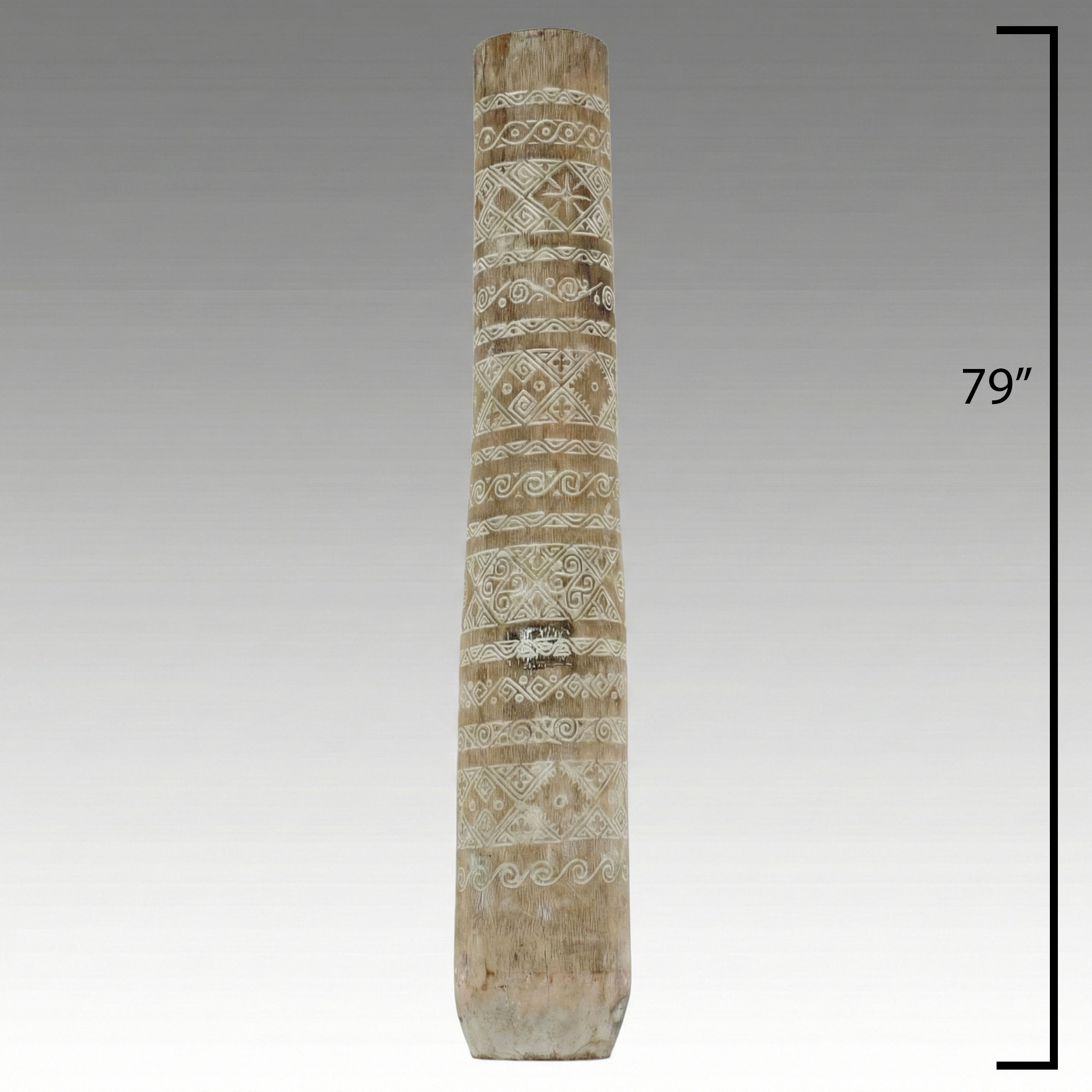 Balinese Hand-Carved Palm Trunk Tall Vase