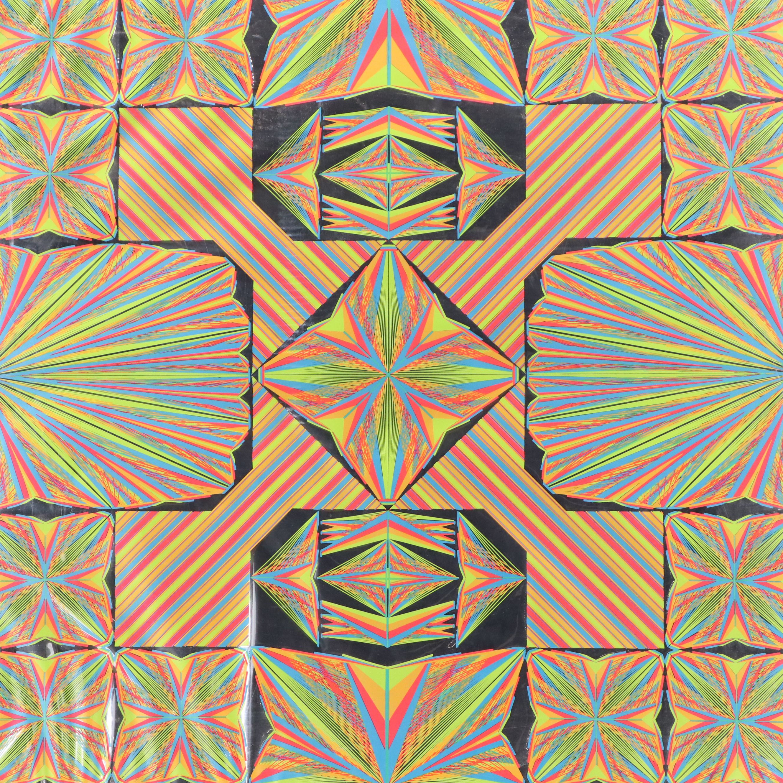 Geometric Op Art Silkscreen on Mylar
