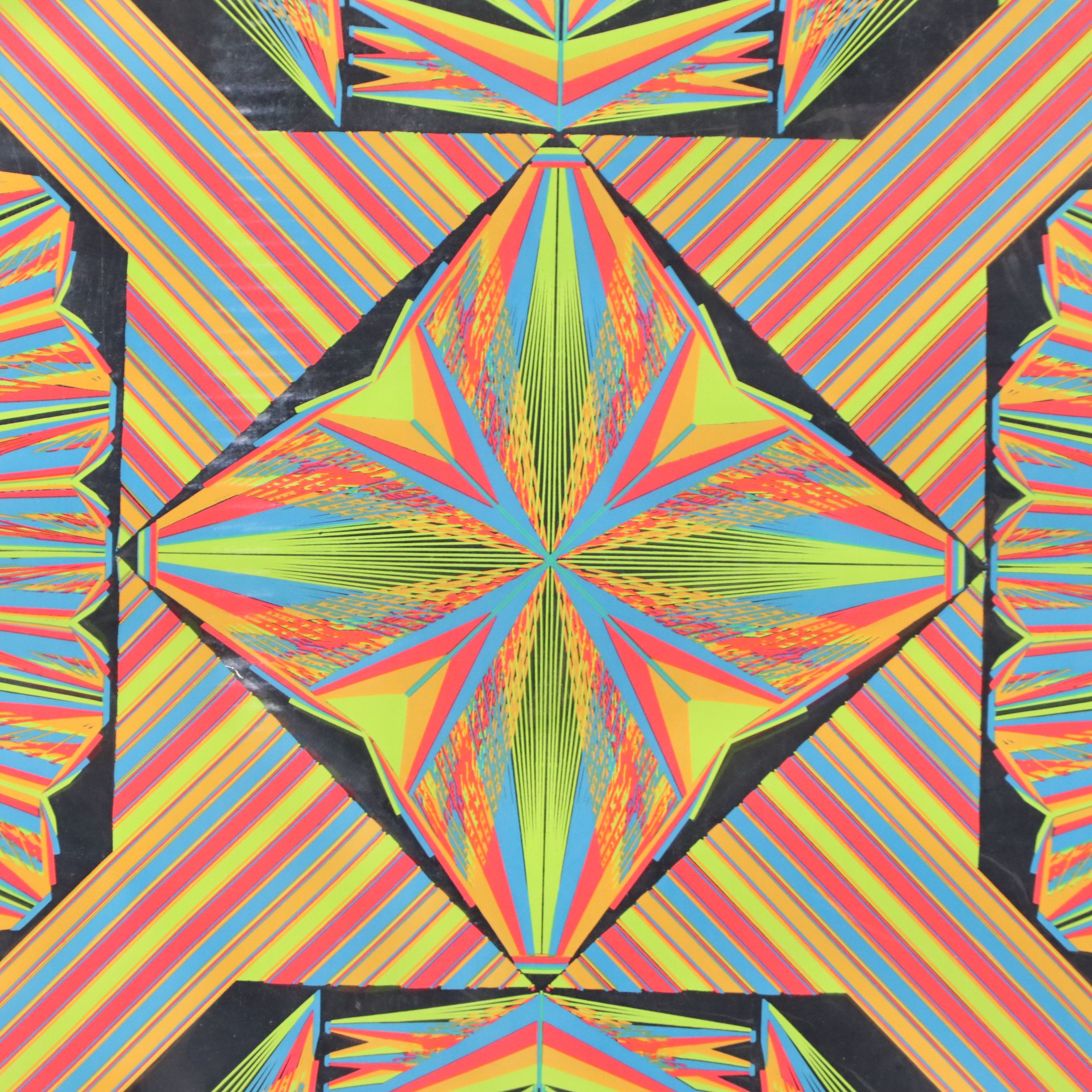 Geometric Op Art Silkscreen on Mylar