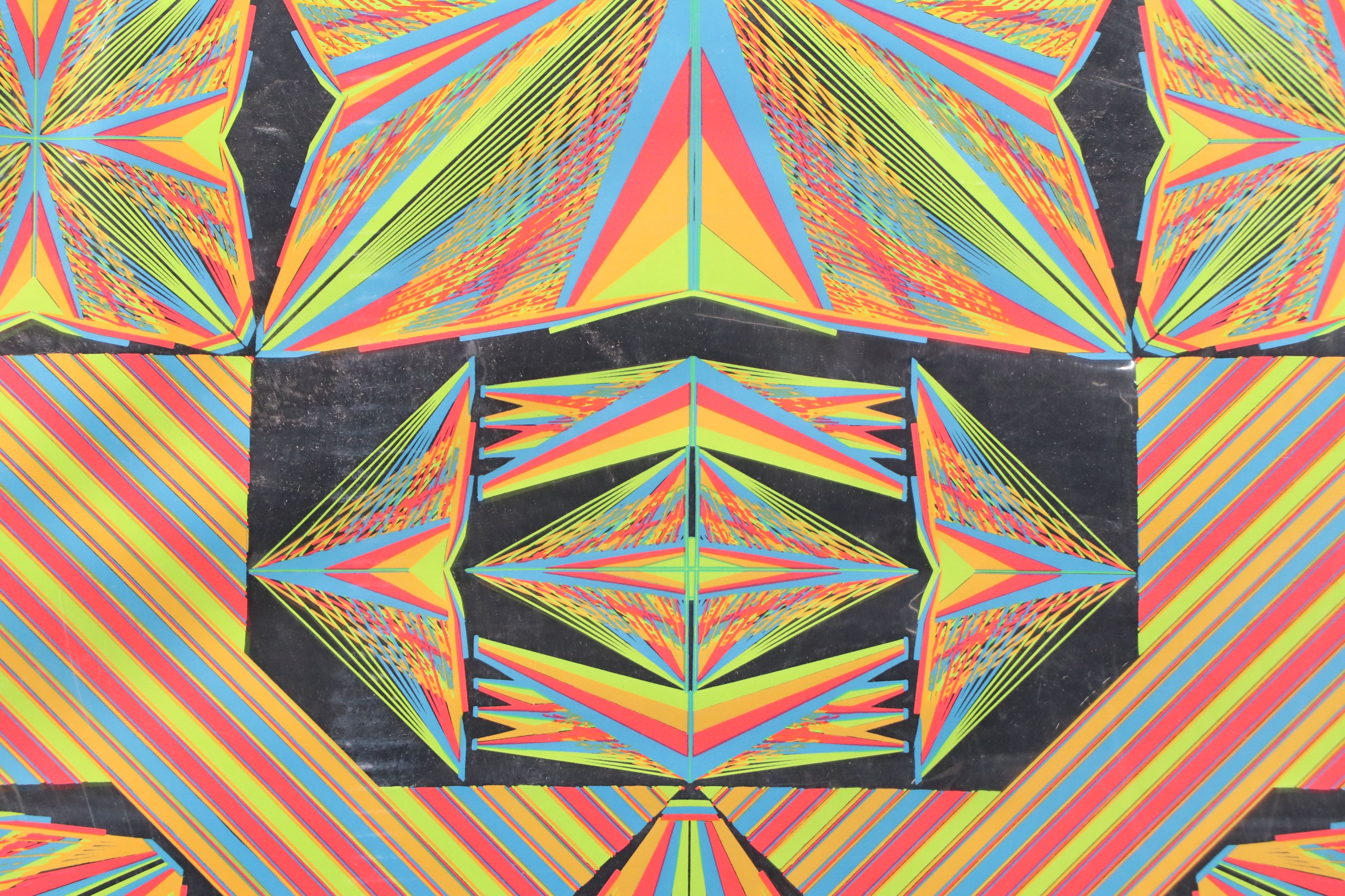 Geometric Op Art Silkscreen on Mylar