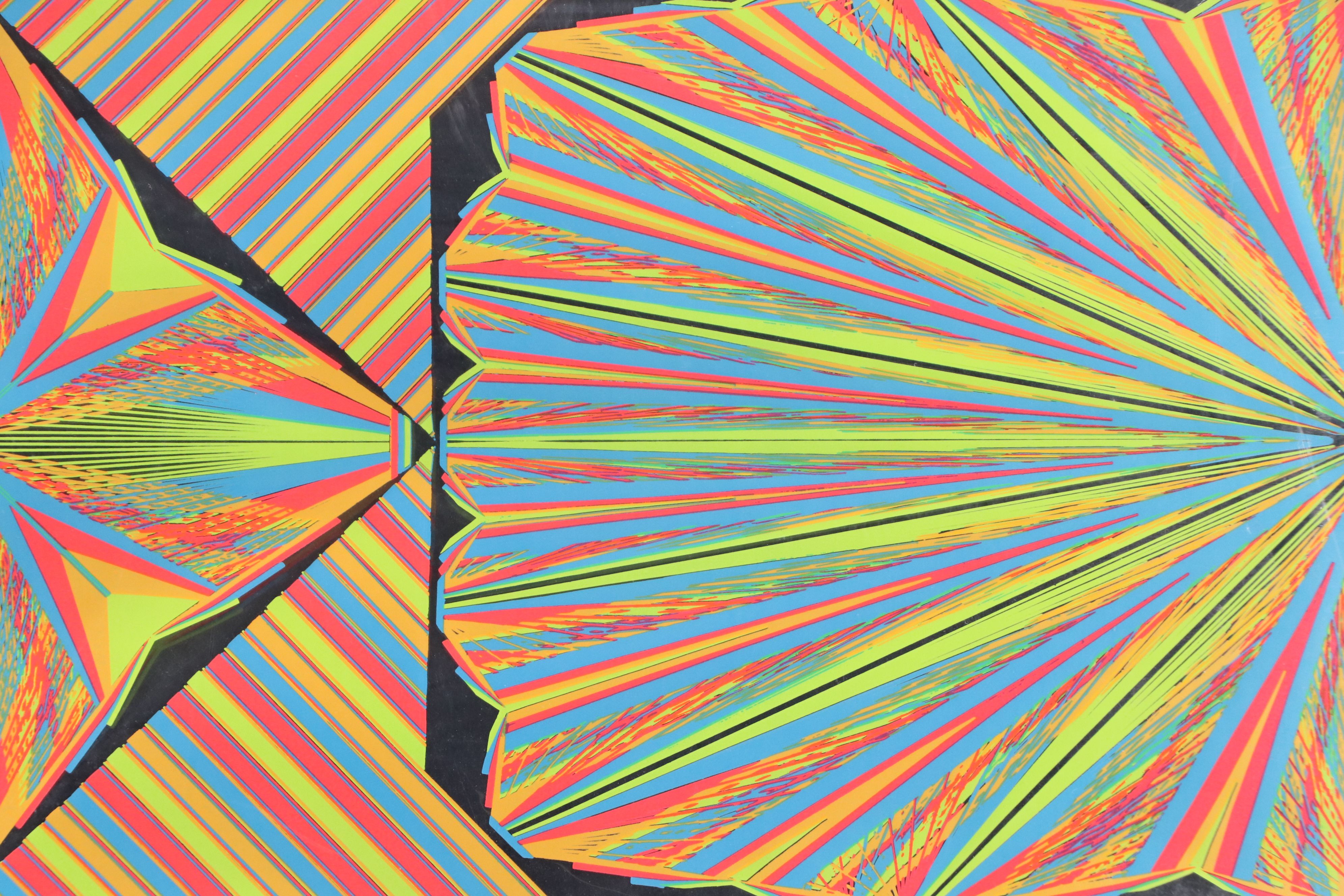 Geometric Op Art Silkscreen on Mylar