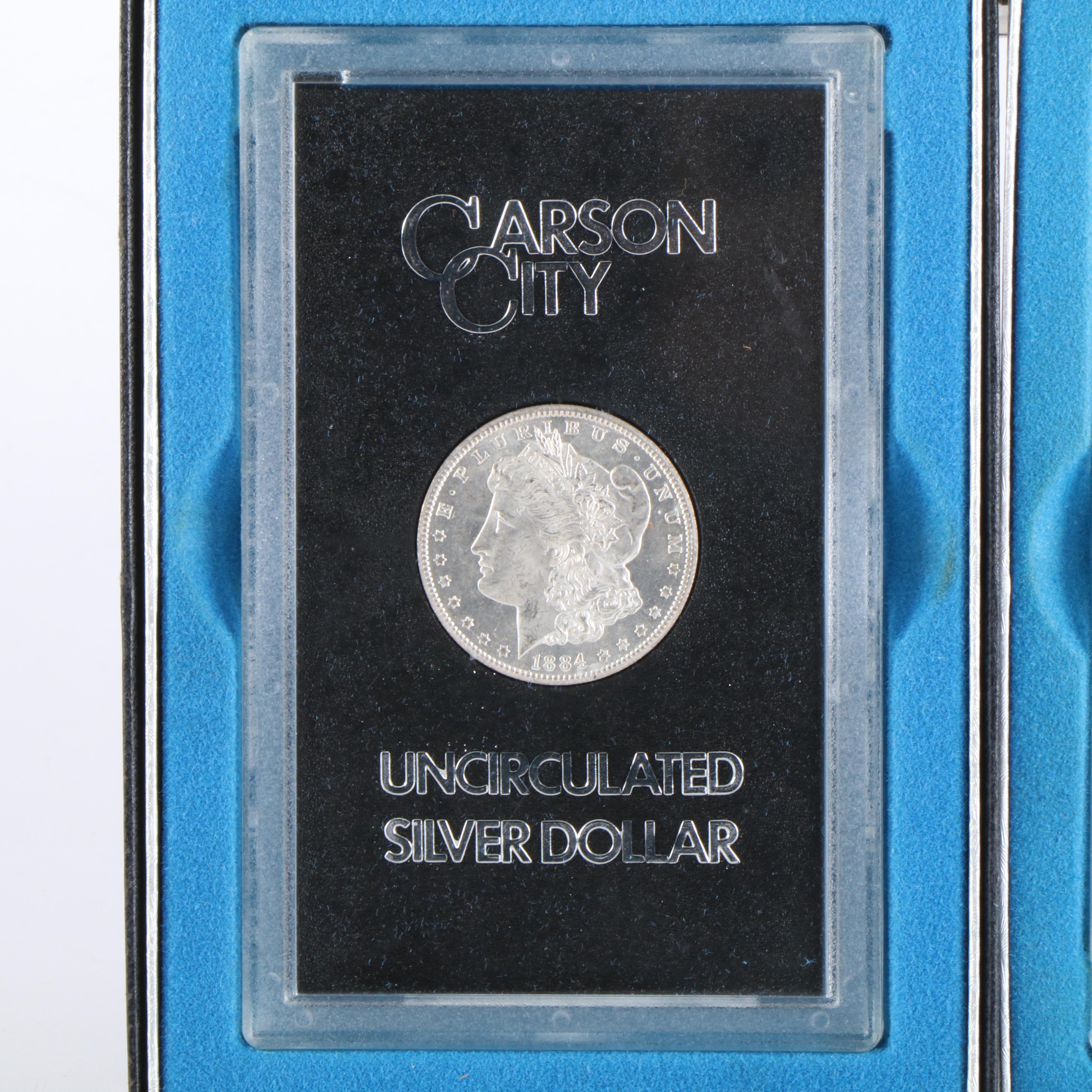 Two Uncirculated 1884-CC GSA Morgan Silver Dollars