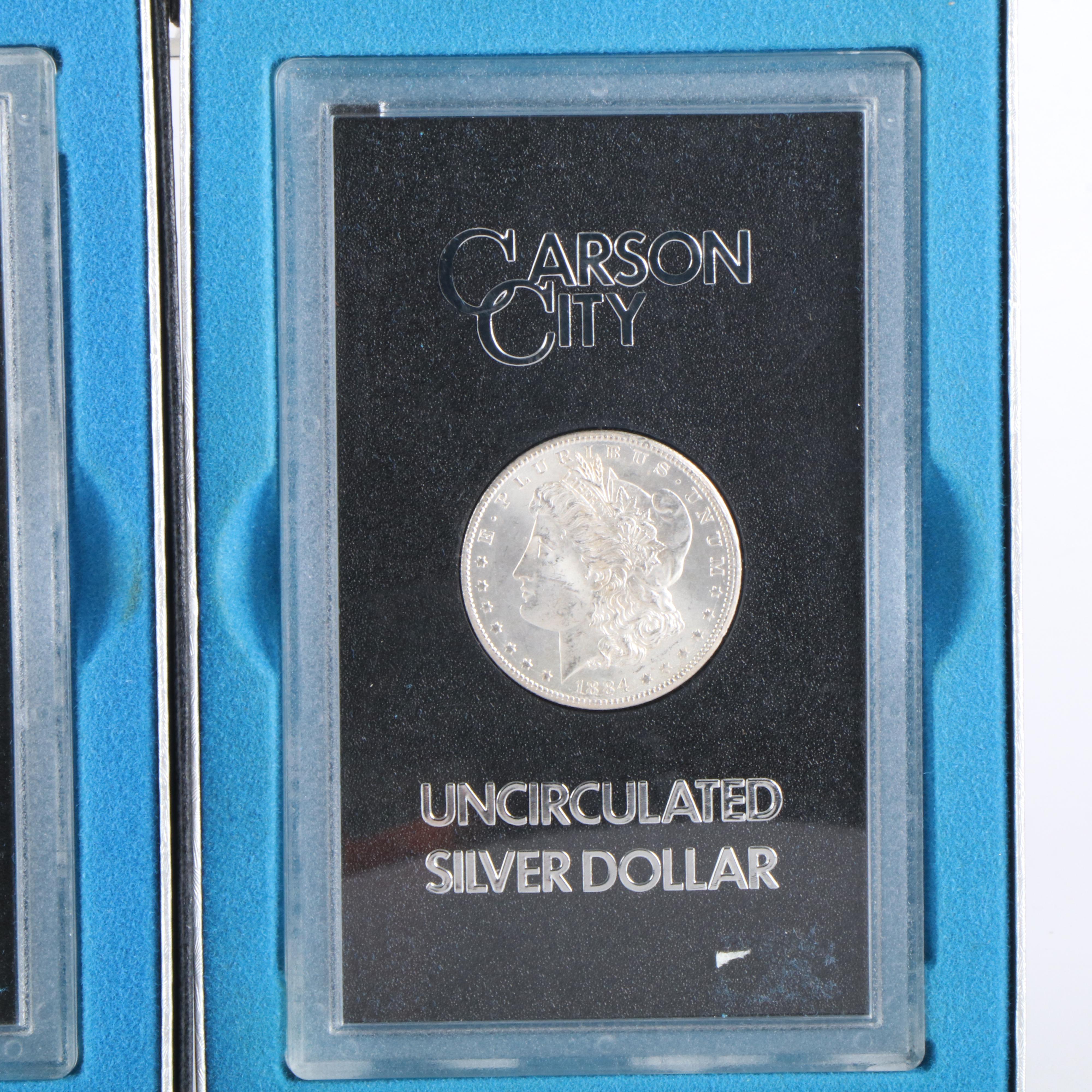 Two Uncirculated 1884-CC GSA Morgan Silver Dollars