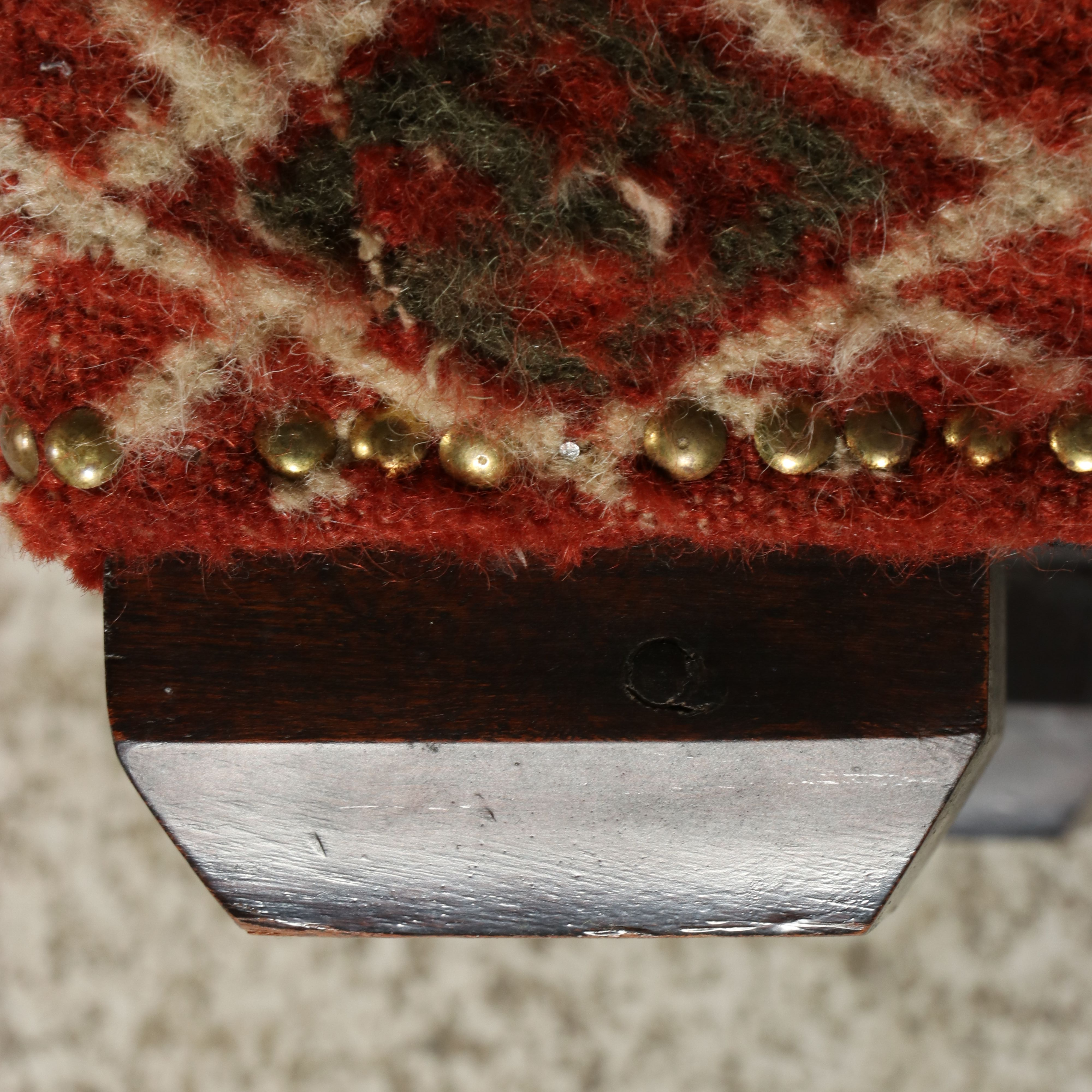 Pair of Geometric Kilim-Upholstered Cube Ottomans