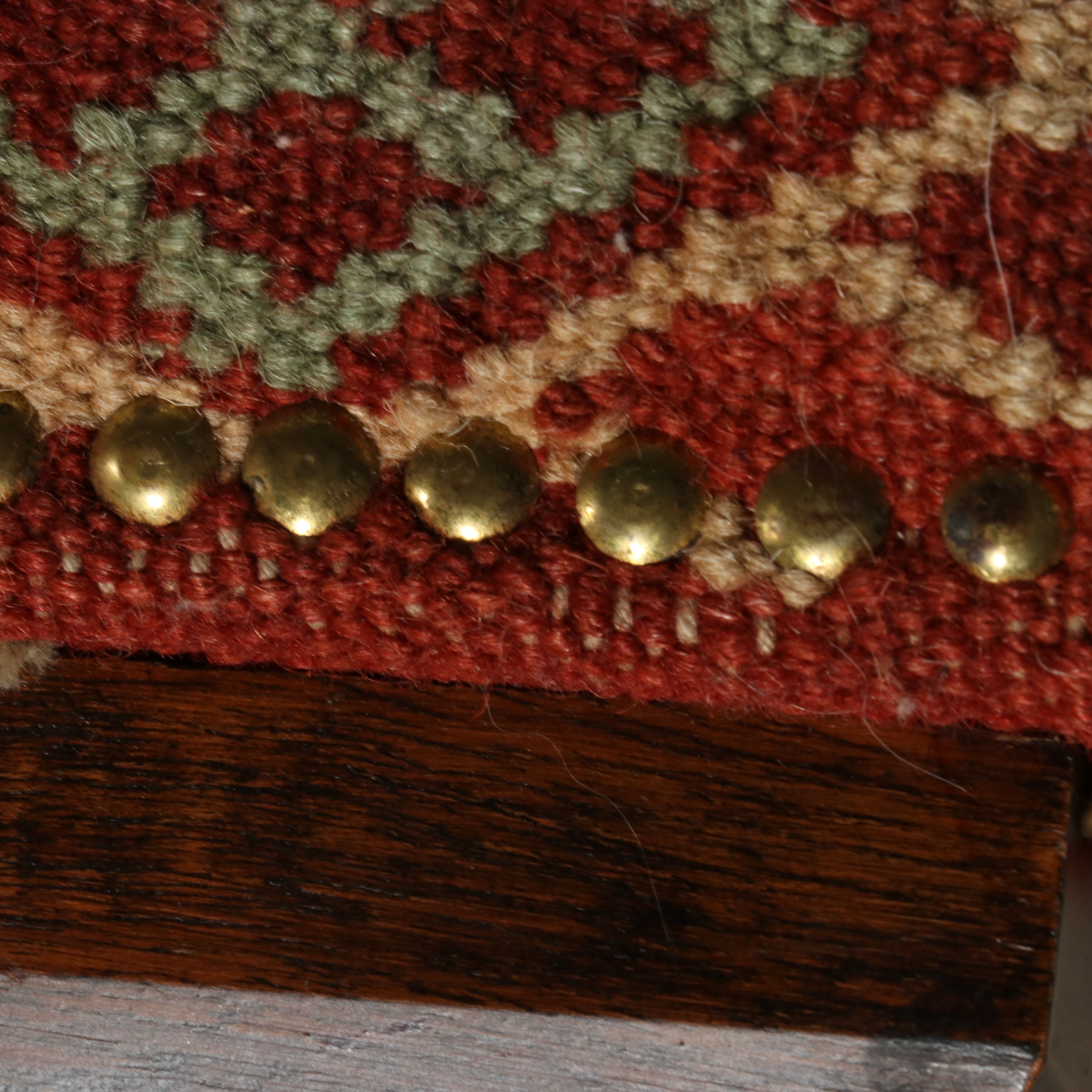 Pair of Geometric Kilim-Upholstered Cube Ottomans