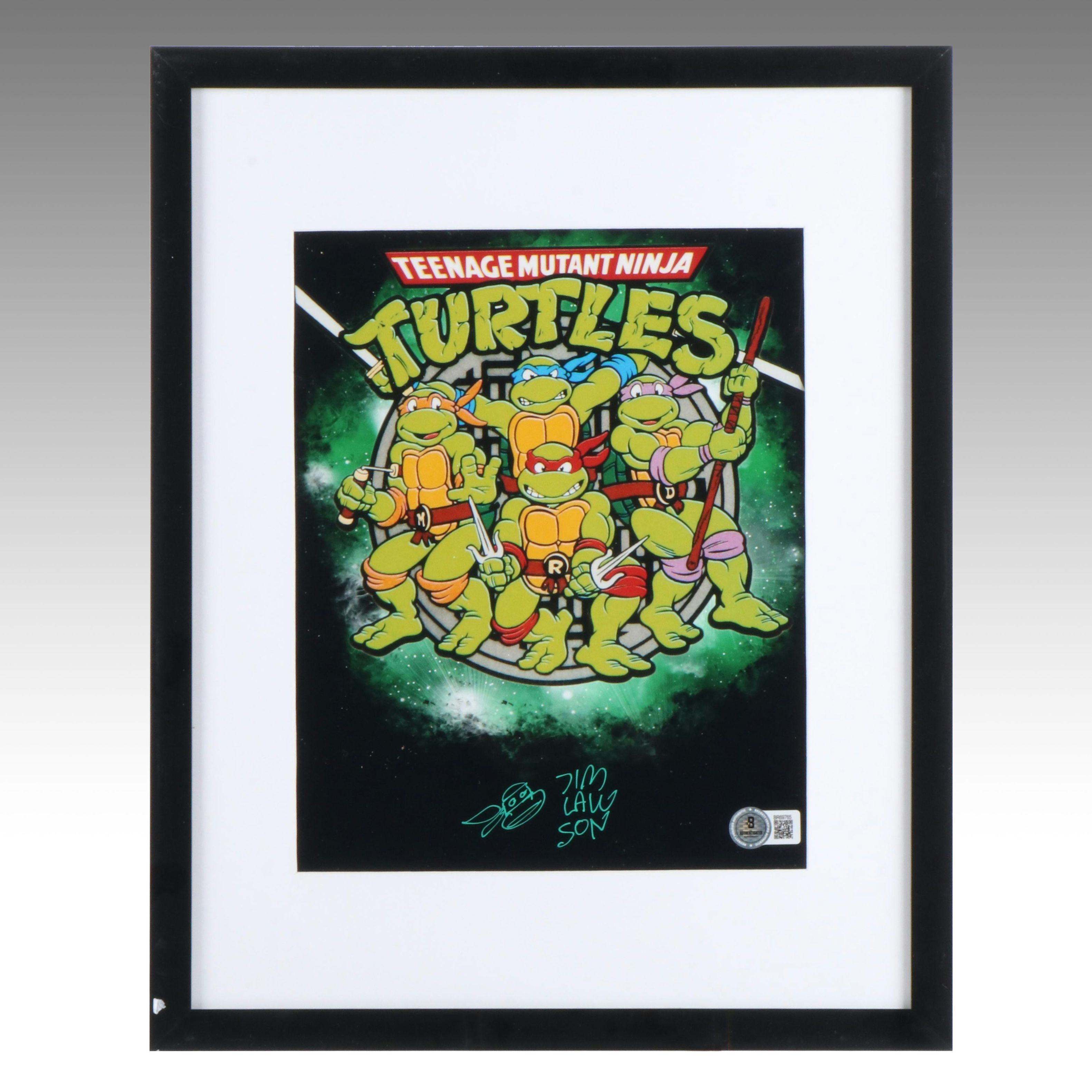 Jim Lawson Signed “Teenage Mutant Ninja Turtles” Print in Matted Frame, Beckett