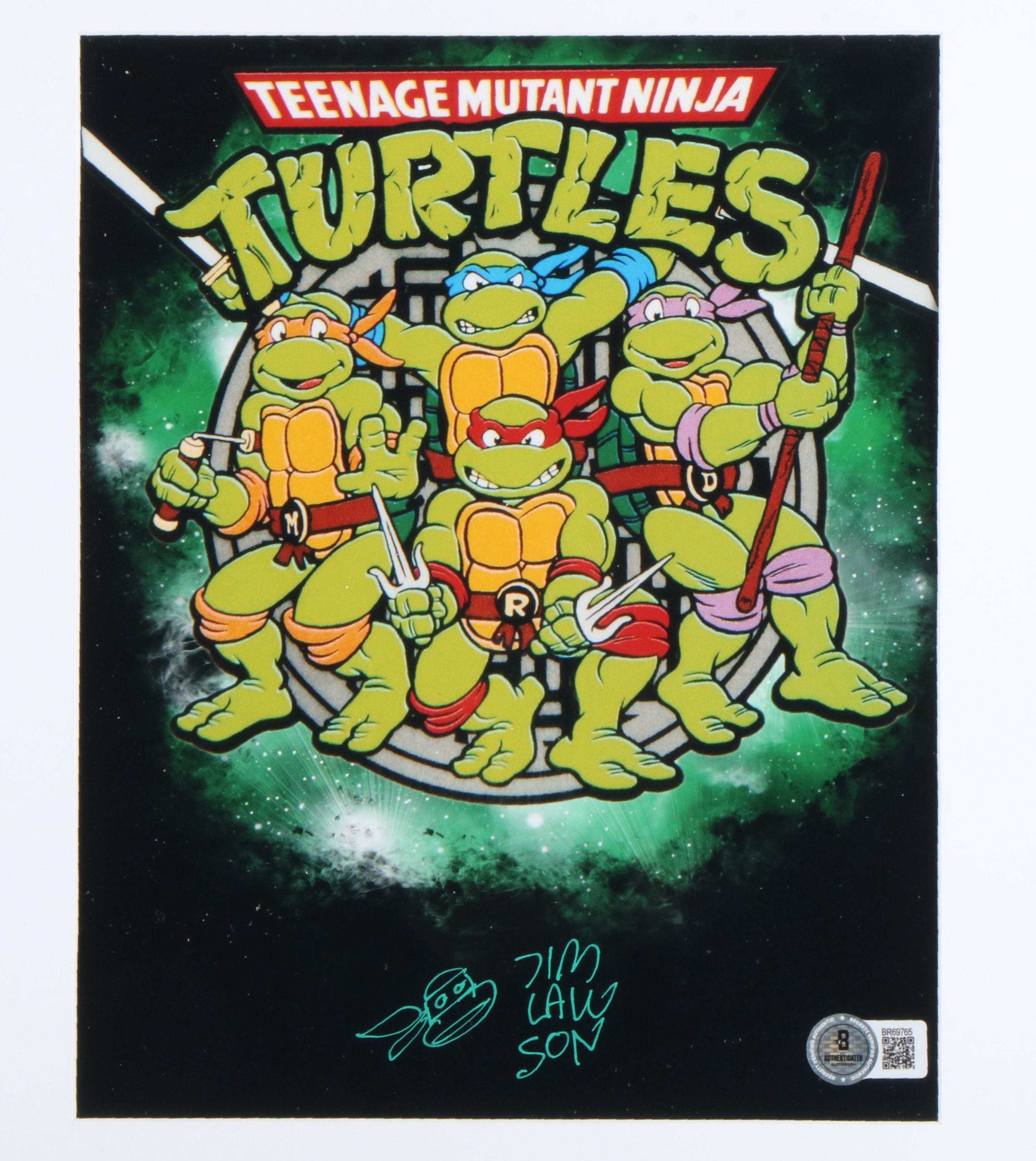 Jim Lawson Signed “Teenage Mutant Ninja Turtles” Print in Matted Frame, Beckett