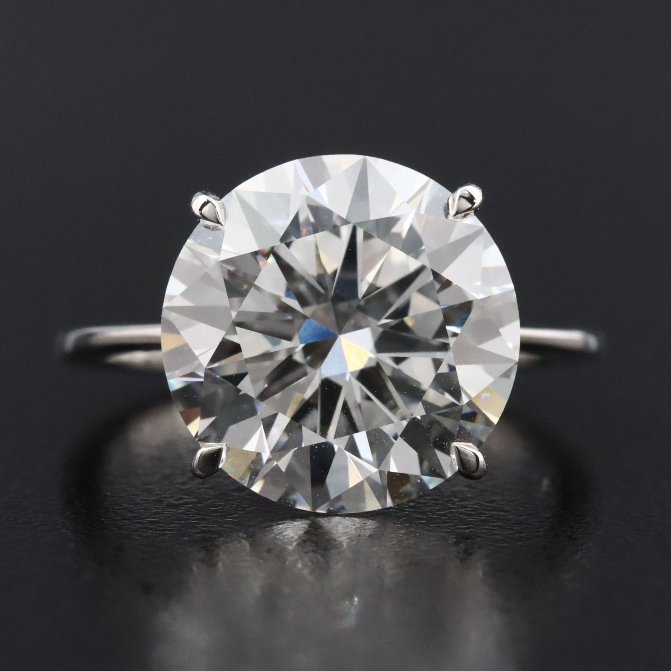 Platinum 6.95 CT Lab Grown Diamond Solitaire Ring with IGI Report