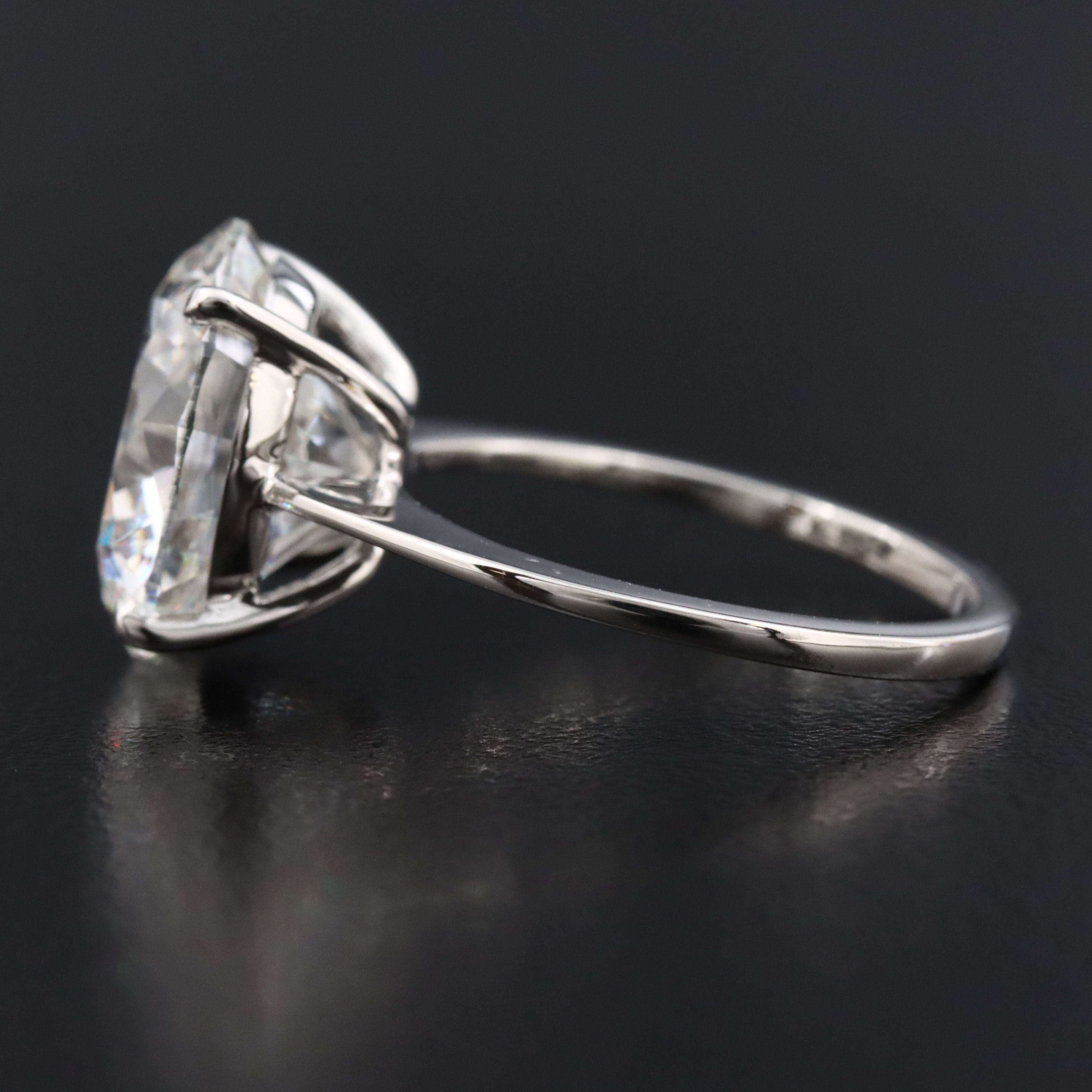 Platinum 6.95 CT Lab Grown Diamond Solitaire Ring with IGI Report