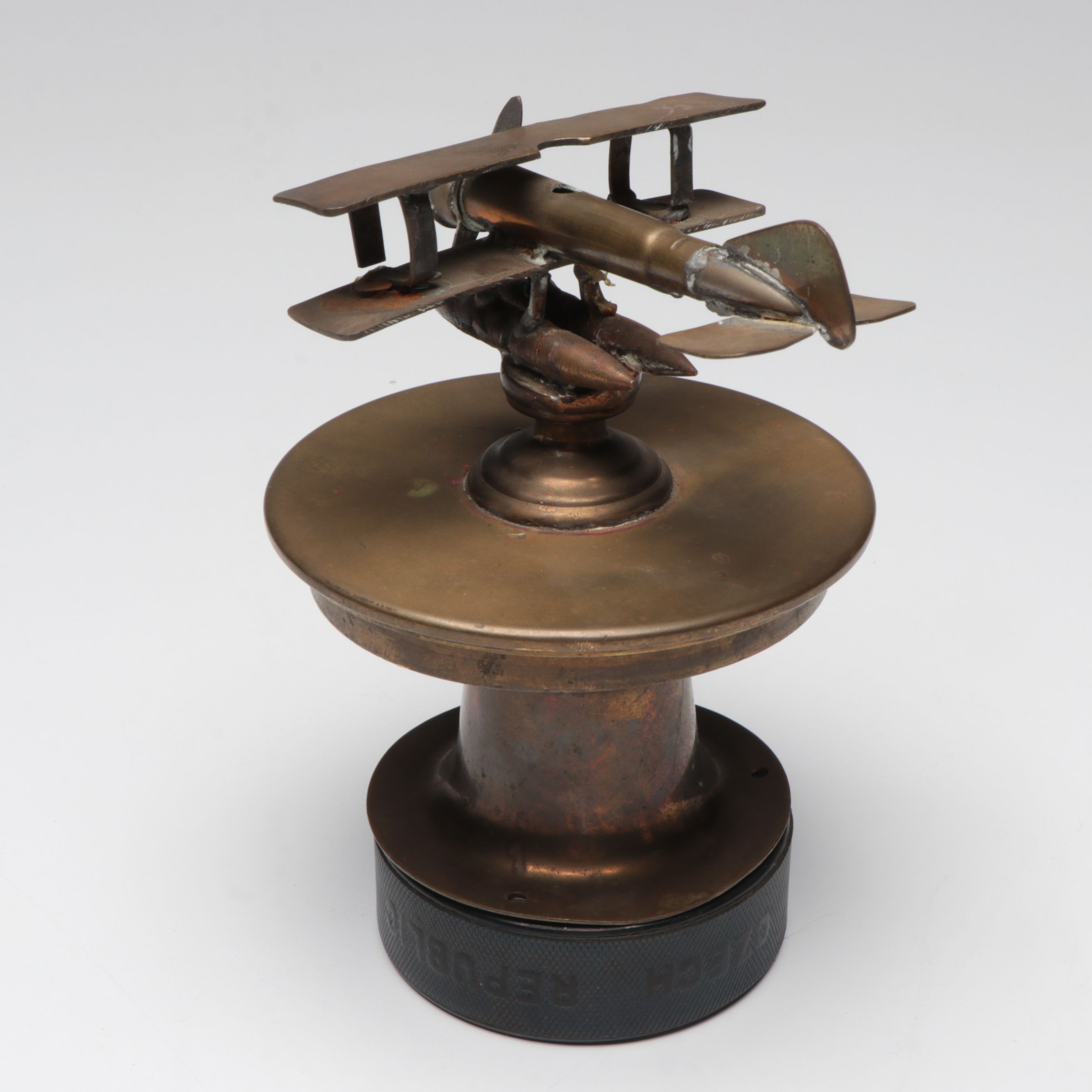 Handcrafted Brass and Salvage Bullet Biplane