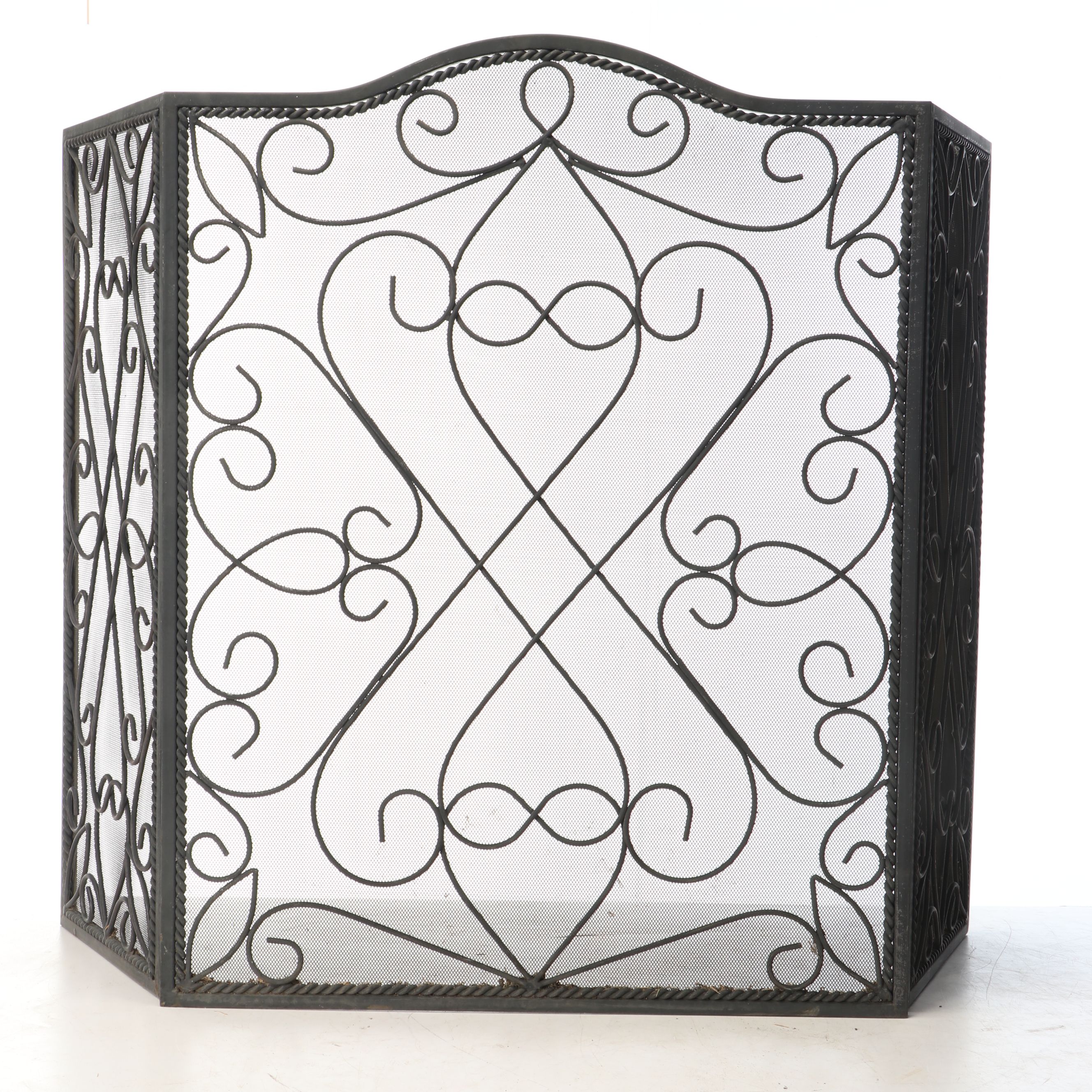 Fireplace Screen with Iron Fireplace Tool Set