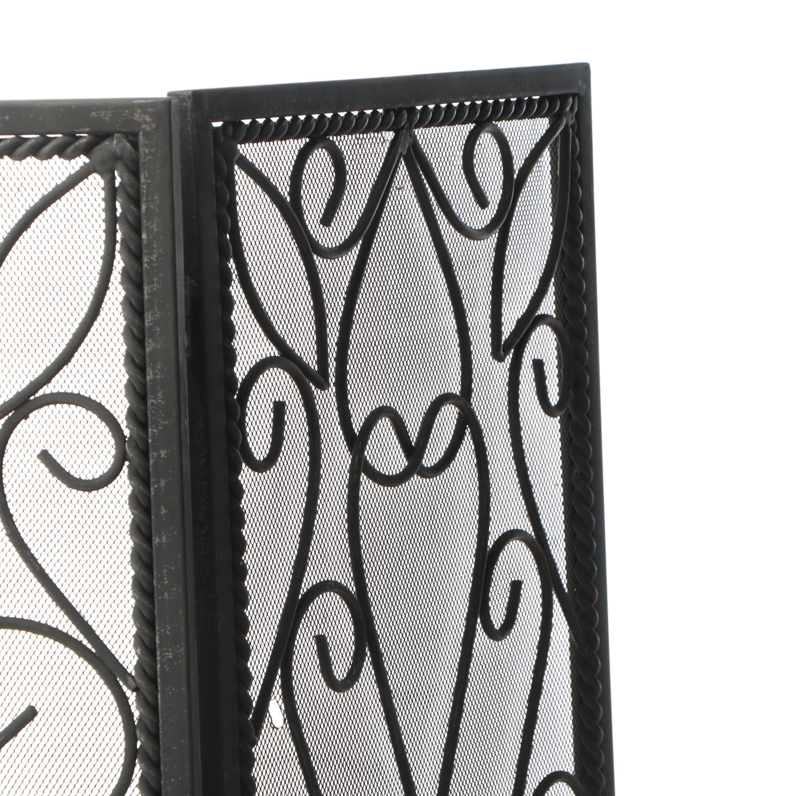 Fireplace Screen with Iron Fireplace Tool Set