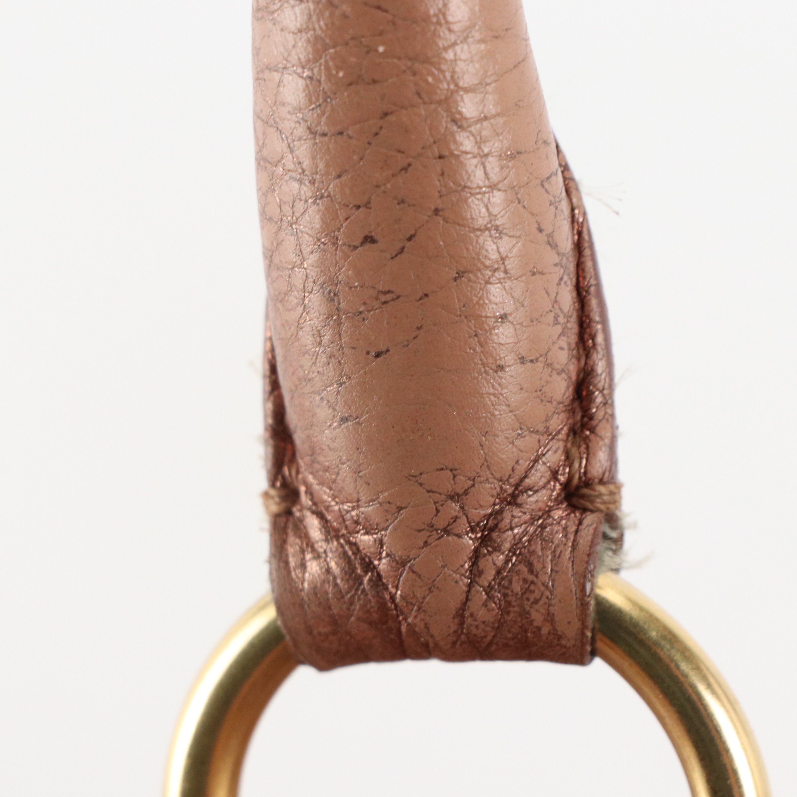 Prada Two-Way Tote Bag in Rose Gold Metallic Vitello Daino Leather