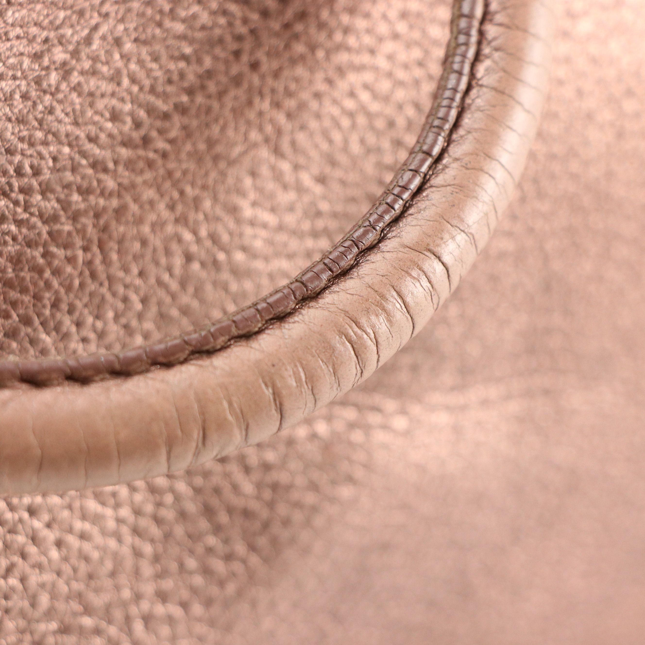 Prada Two-Way Tote Bag in Rose Gold Metallic Vitello Daino Leather