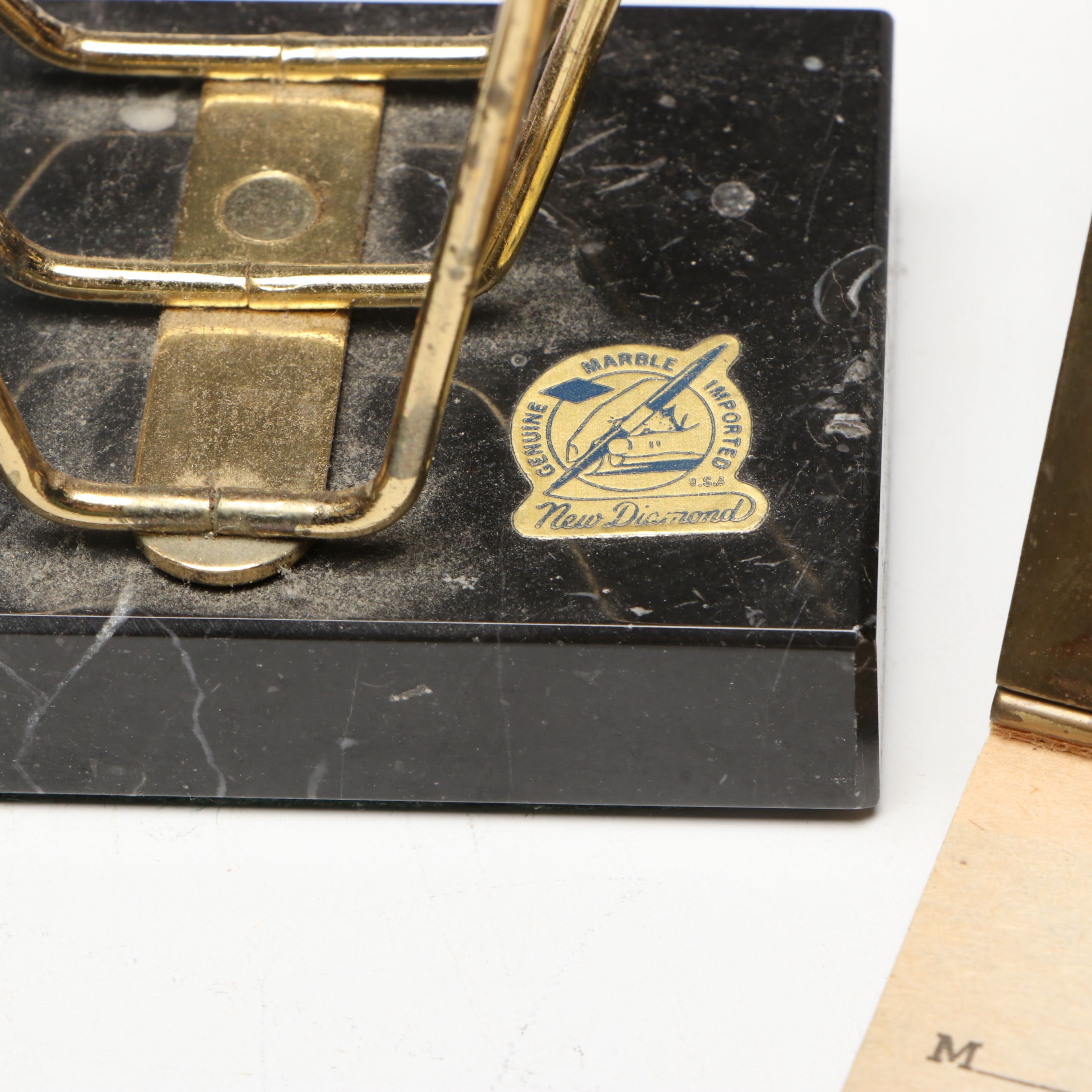 Bebsco Hinged Brass Book Box with Date Keeper, Bell and Other Office Décor