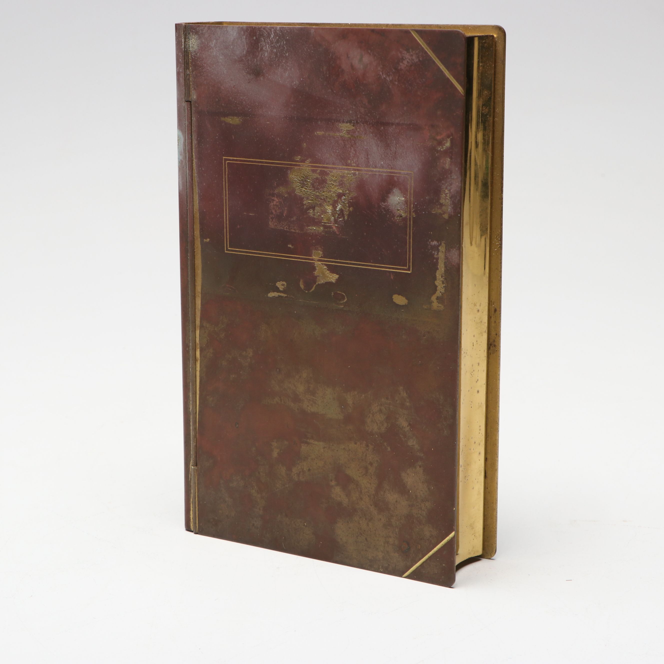 Bebsco Hinged Brass Book Box with Date Keeper, Bell and Other Office Décor