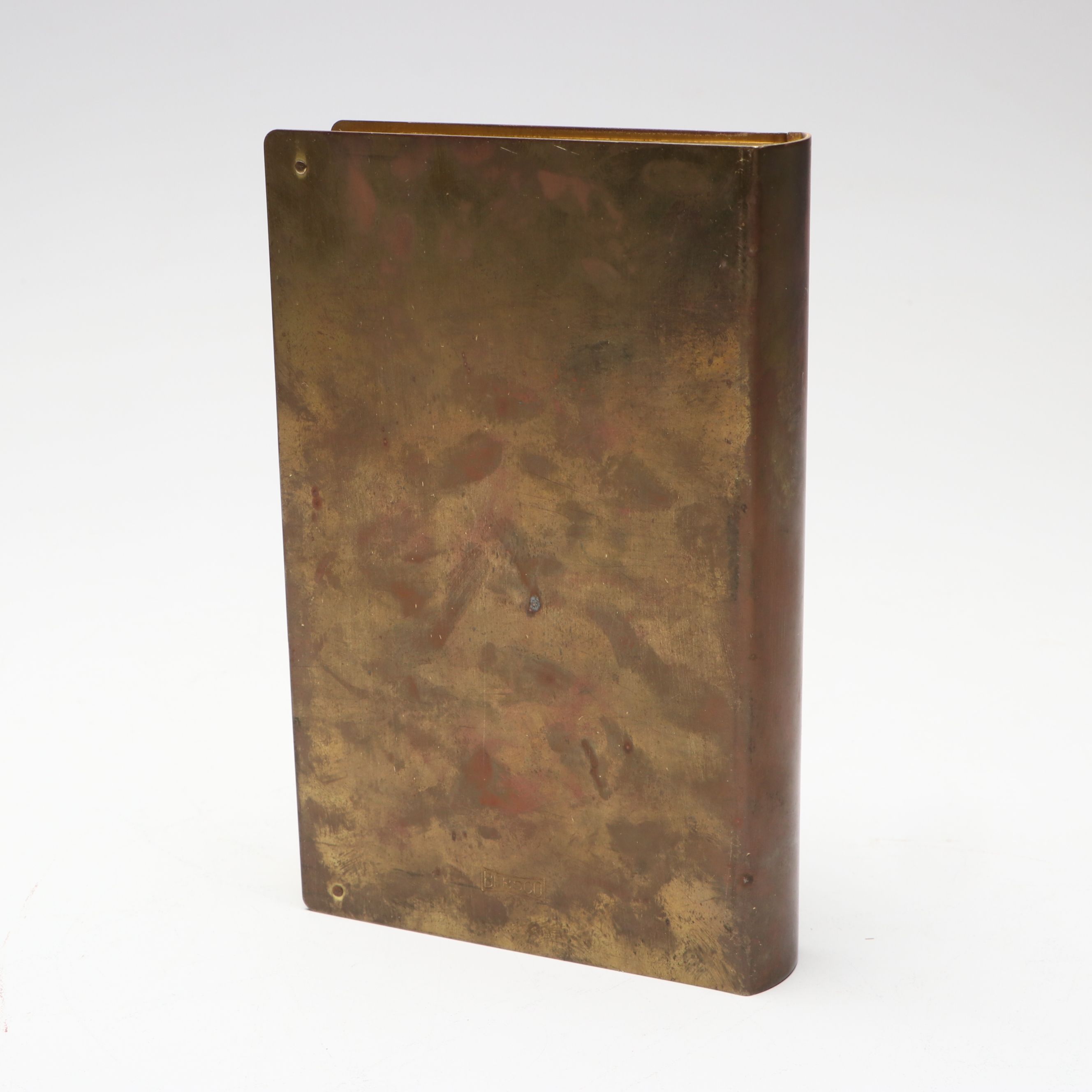 Bebsco Hinged Brass Book Box with Date Keeper, Bell and Other Office Décor