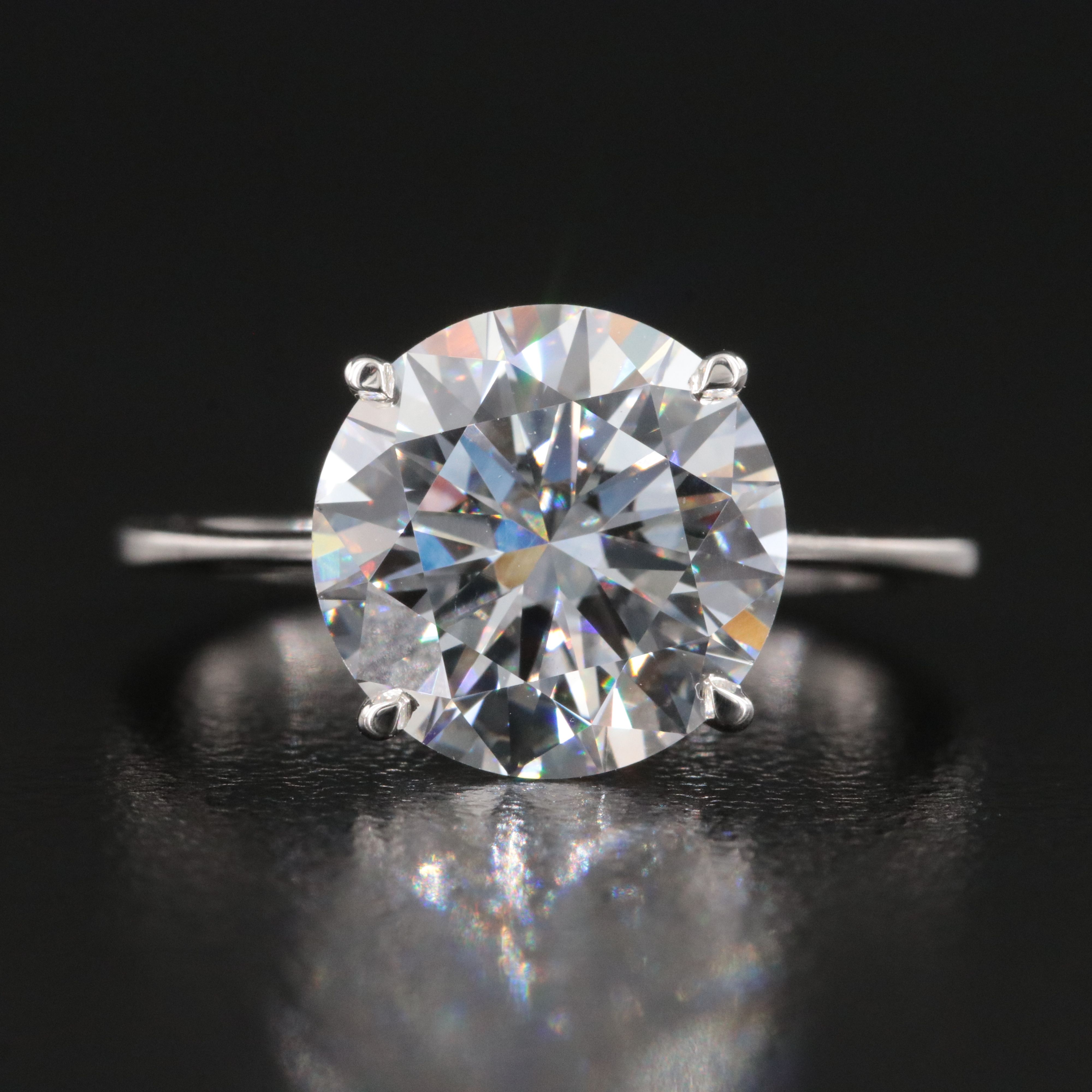 Platinum 3.99 CT Lab Grown Diamond Solitaire Ring with IGI Report