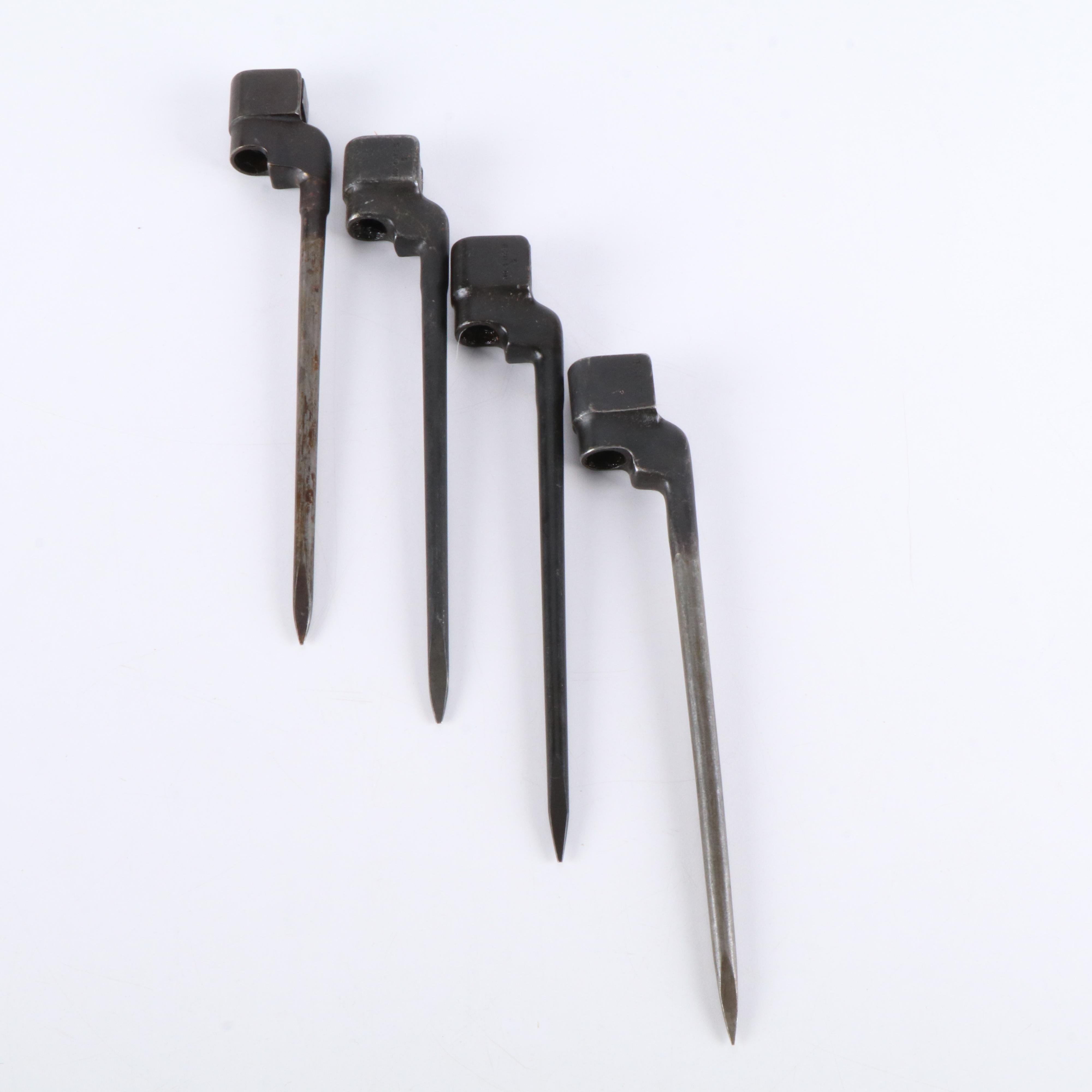 Group of Four WWII Era No. 4 MKII Enfield Spike Bayonets