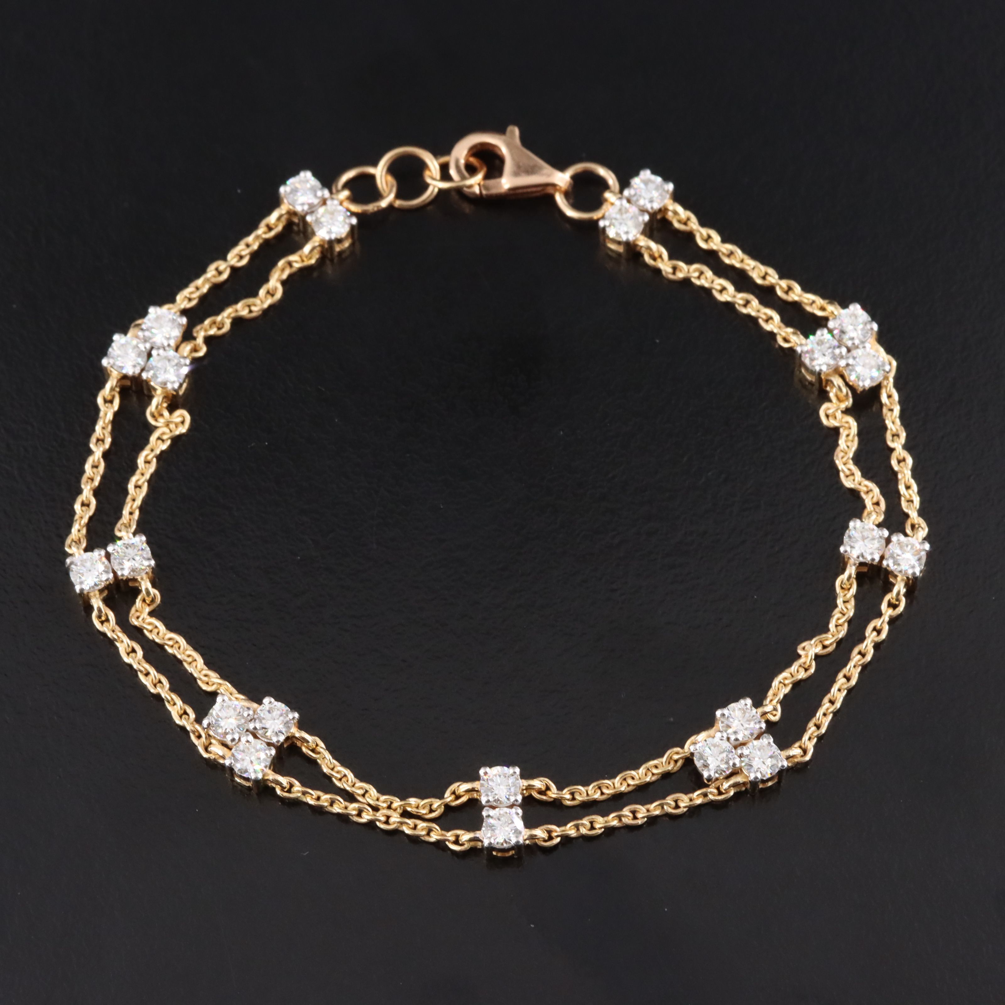 14K 1.95 CTW Diamond Station Bracelet