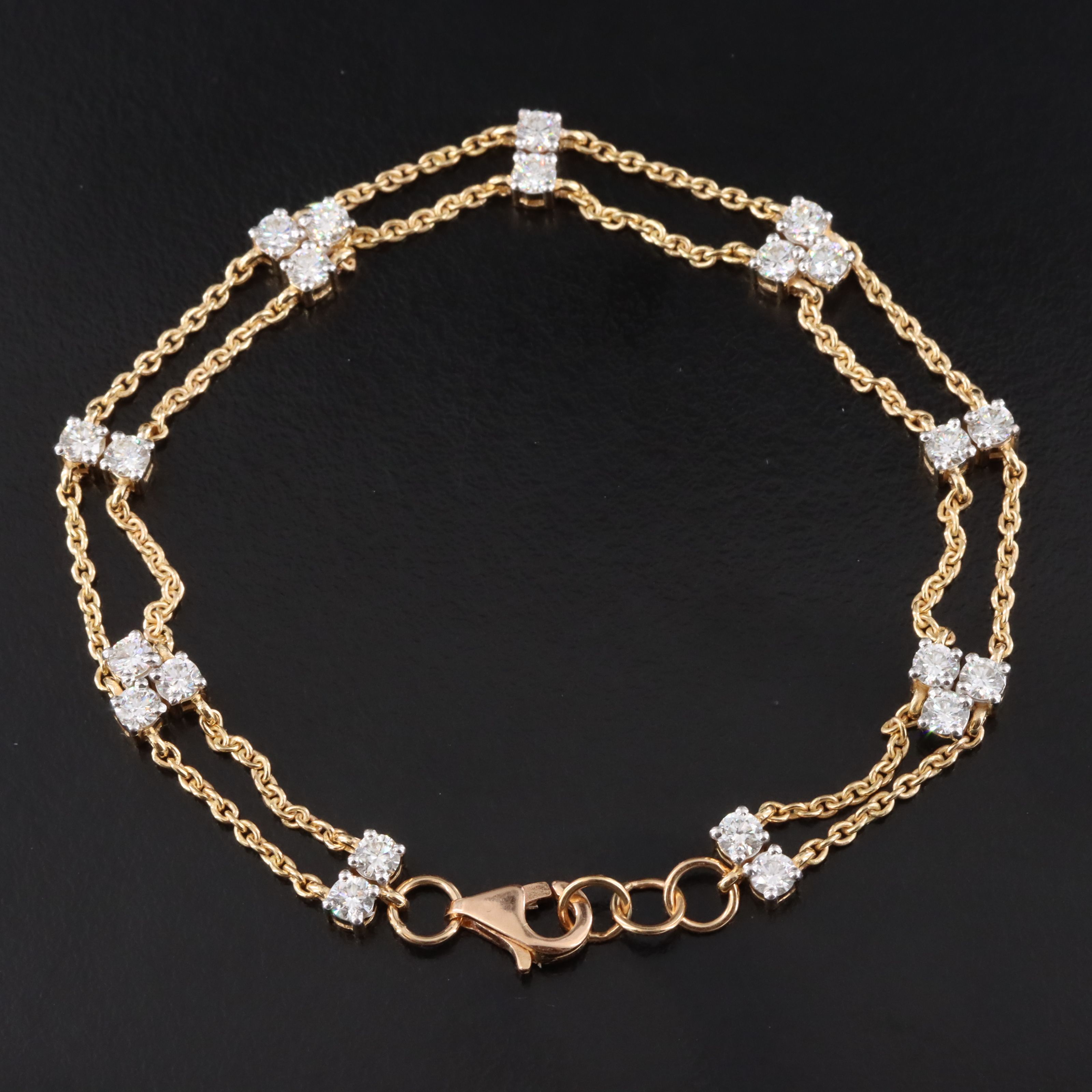 14K 1.95 CTW Diamond Station Bracelet