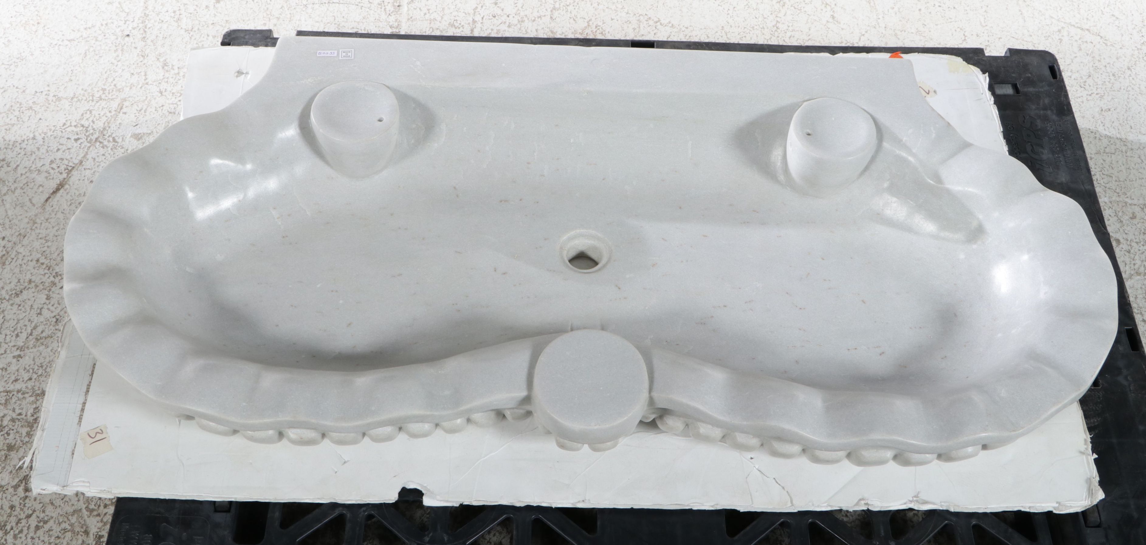 Indian Carved Marble Rococo Inspired Sink