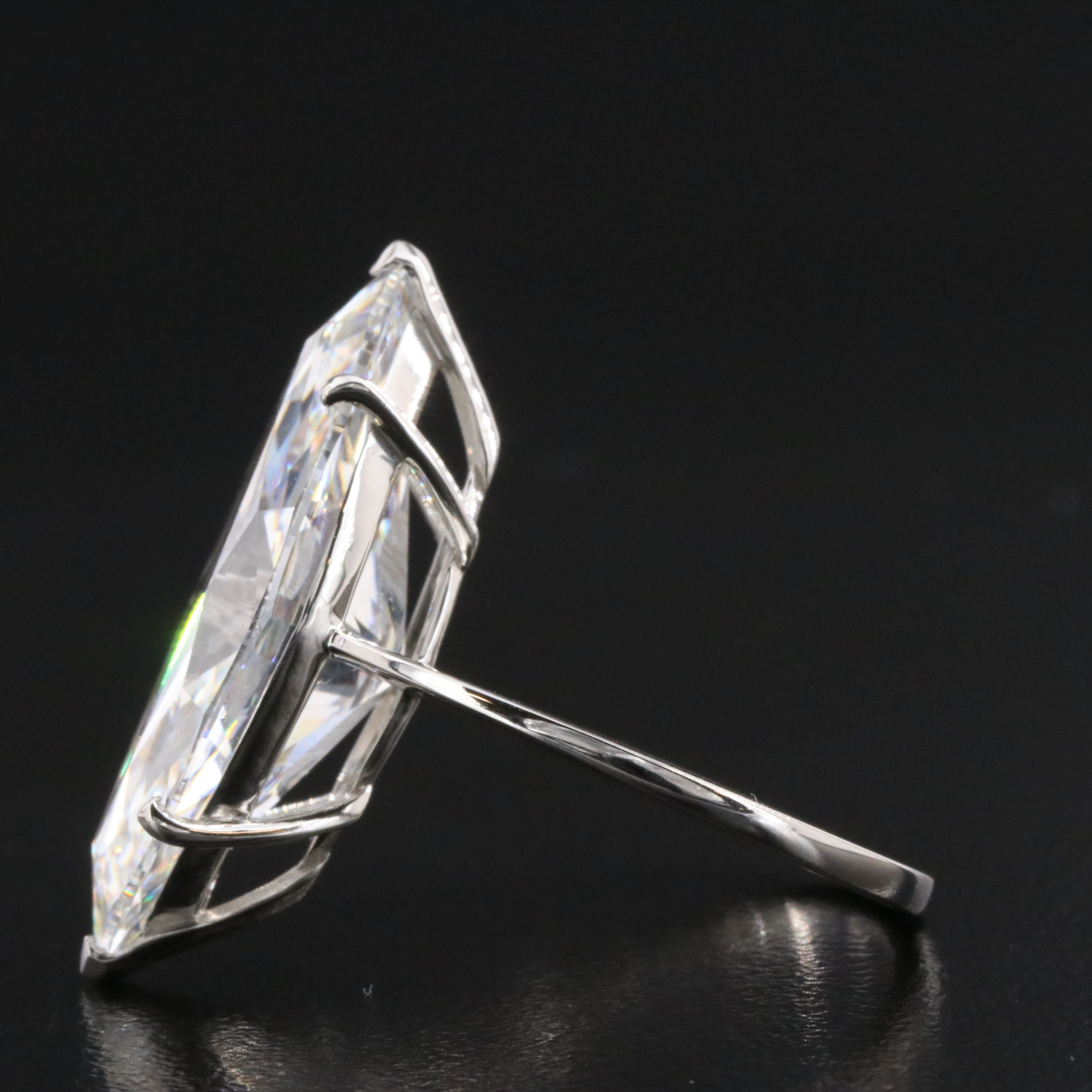 Platinum 10.77 CT Lab Grown Diamond Solitaire Ring with IGI Report