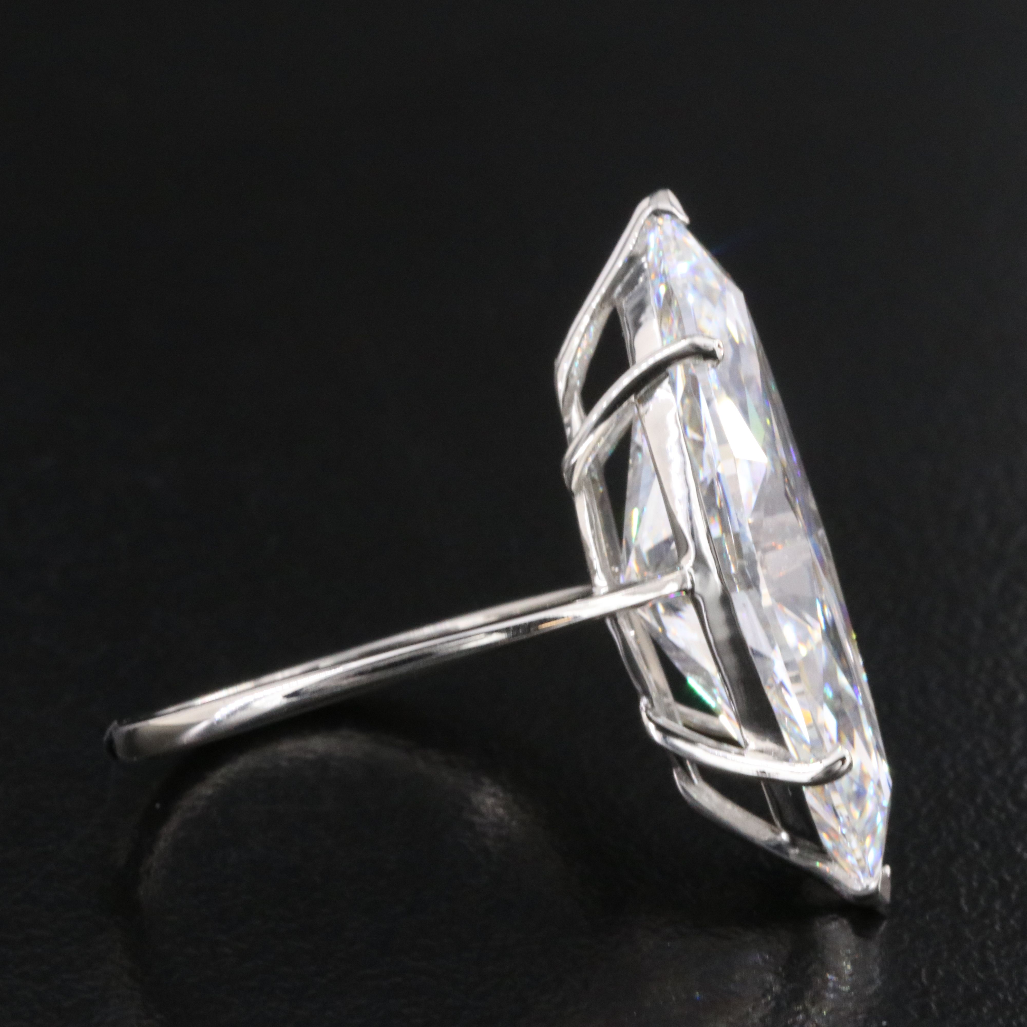 Platinum 10.77 CT Lab Grown Diamond Solitaire Ring with IGI Report