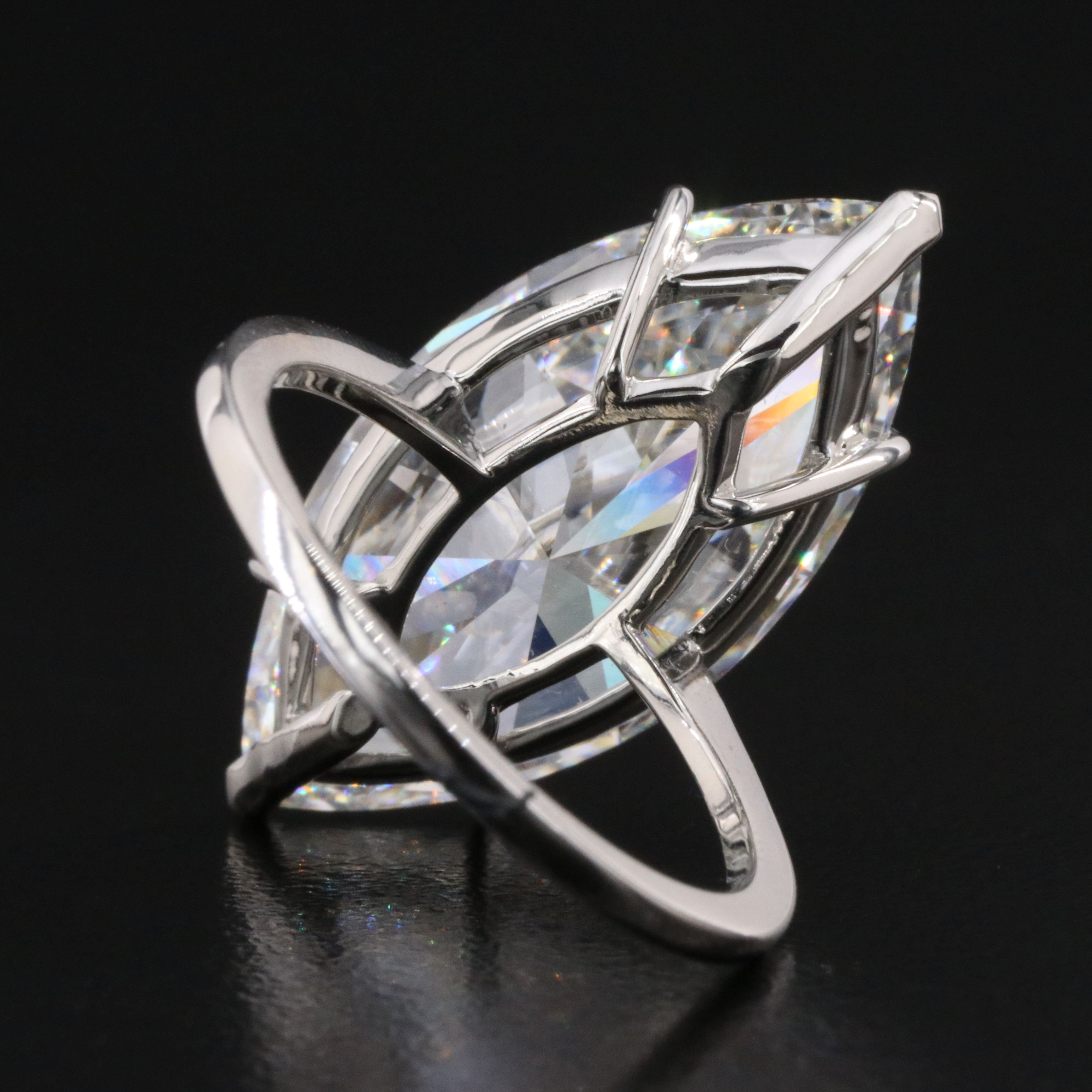 Platinum 10.77 CT Lab Grown Diamond Solitaire Ring with IGI Report