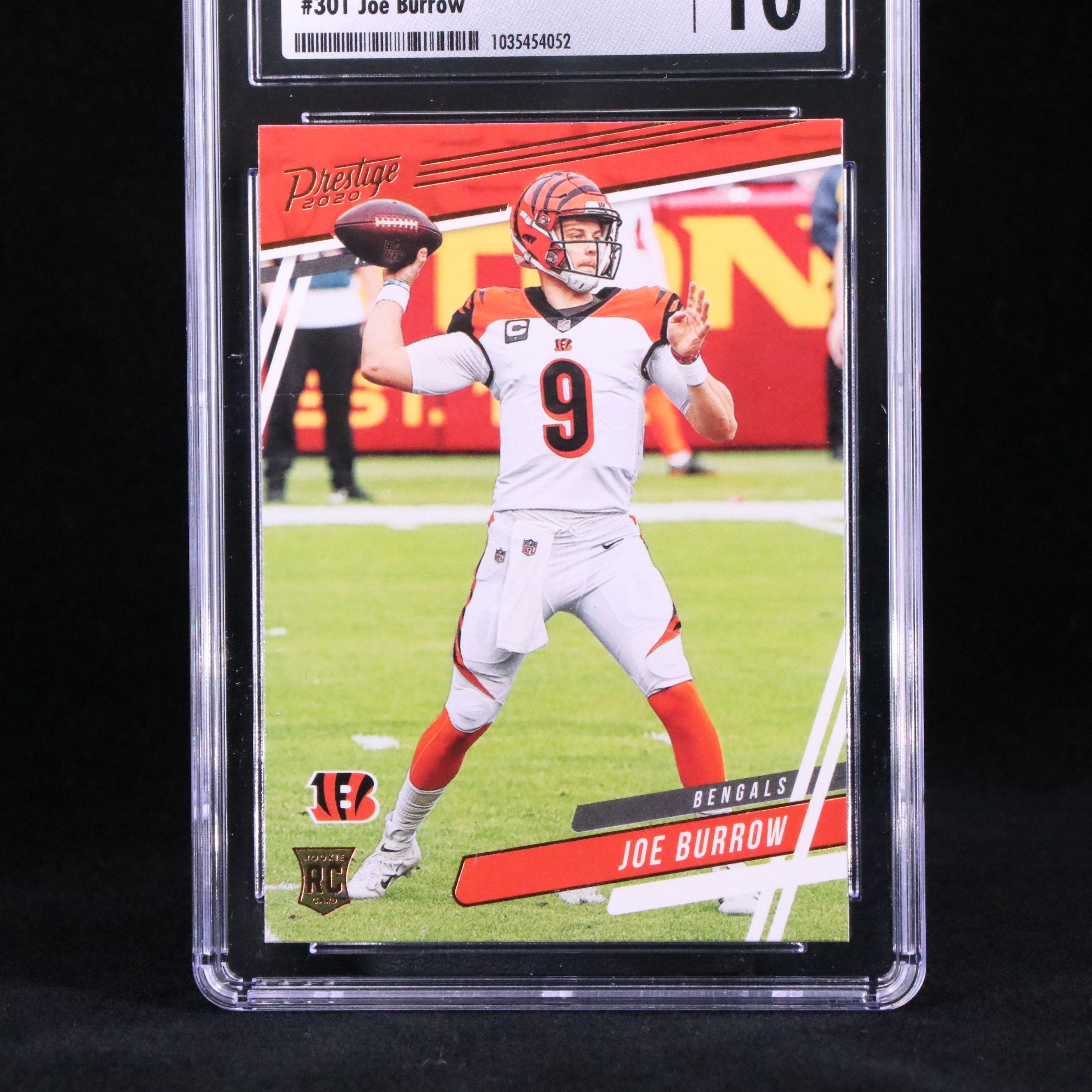 2020 Chronicles Prestige Joe Burrow Cincinnati Bengals Rookie Card Graded CSG 10