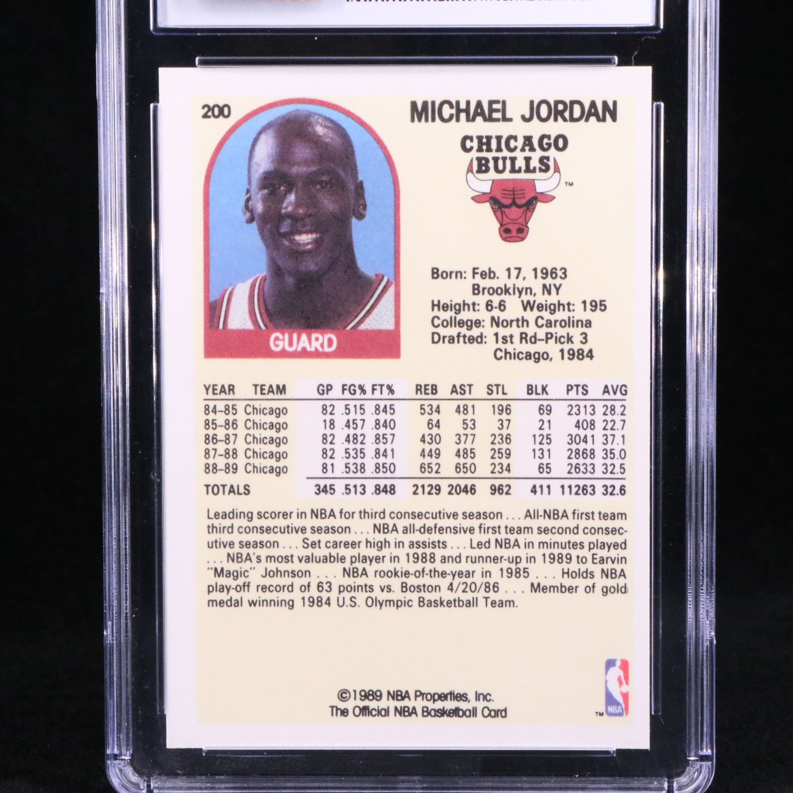 1989-90 NBA Hoops Michael Jordan Chicago Bulls Basketball Card Graded CSG 9