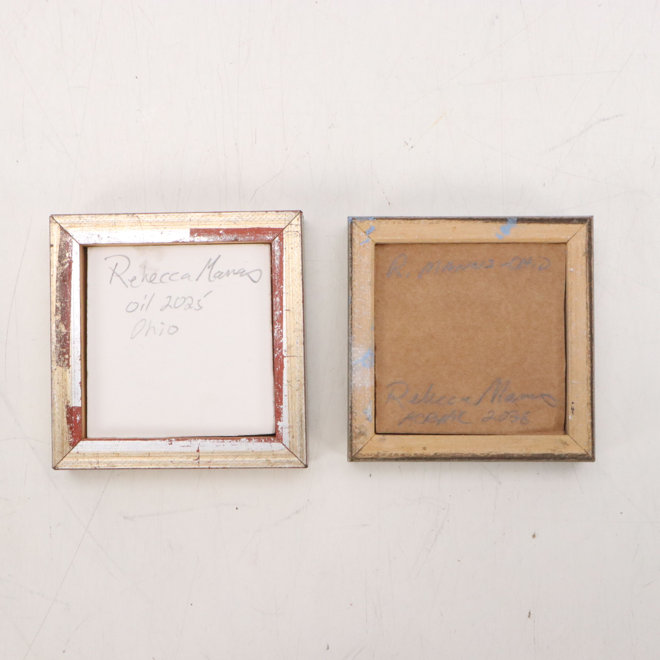 Rebecca Manns Miniature Colorful Abstract Oil and Acrylic Paintings, 2025