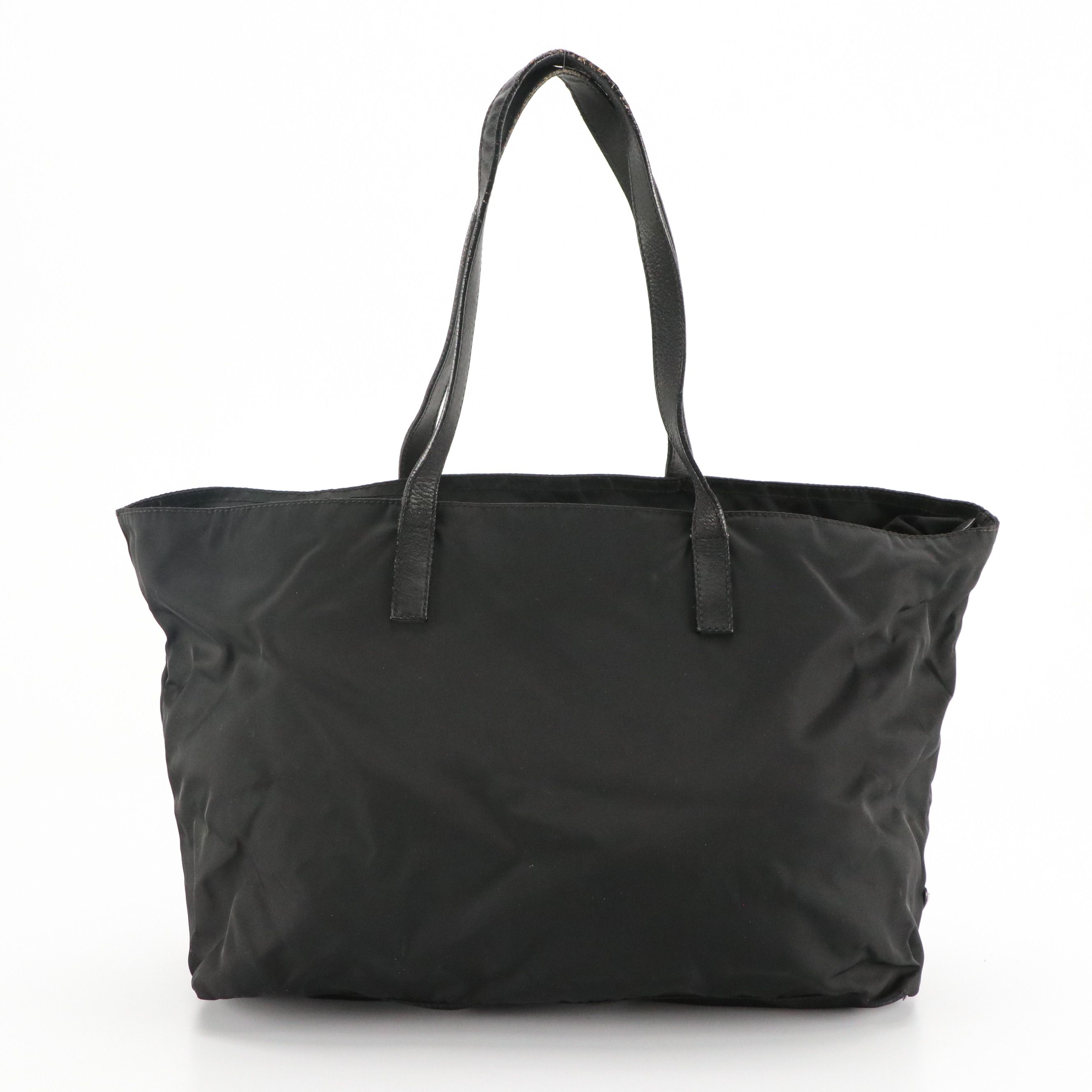 Prada Zip Tote Bag in Black Tessuto Nylon and Leather