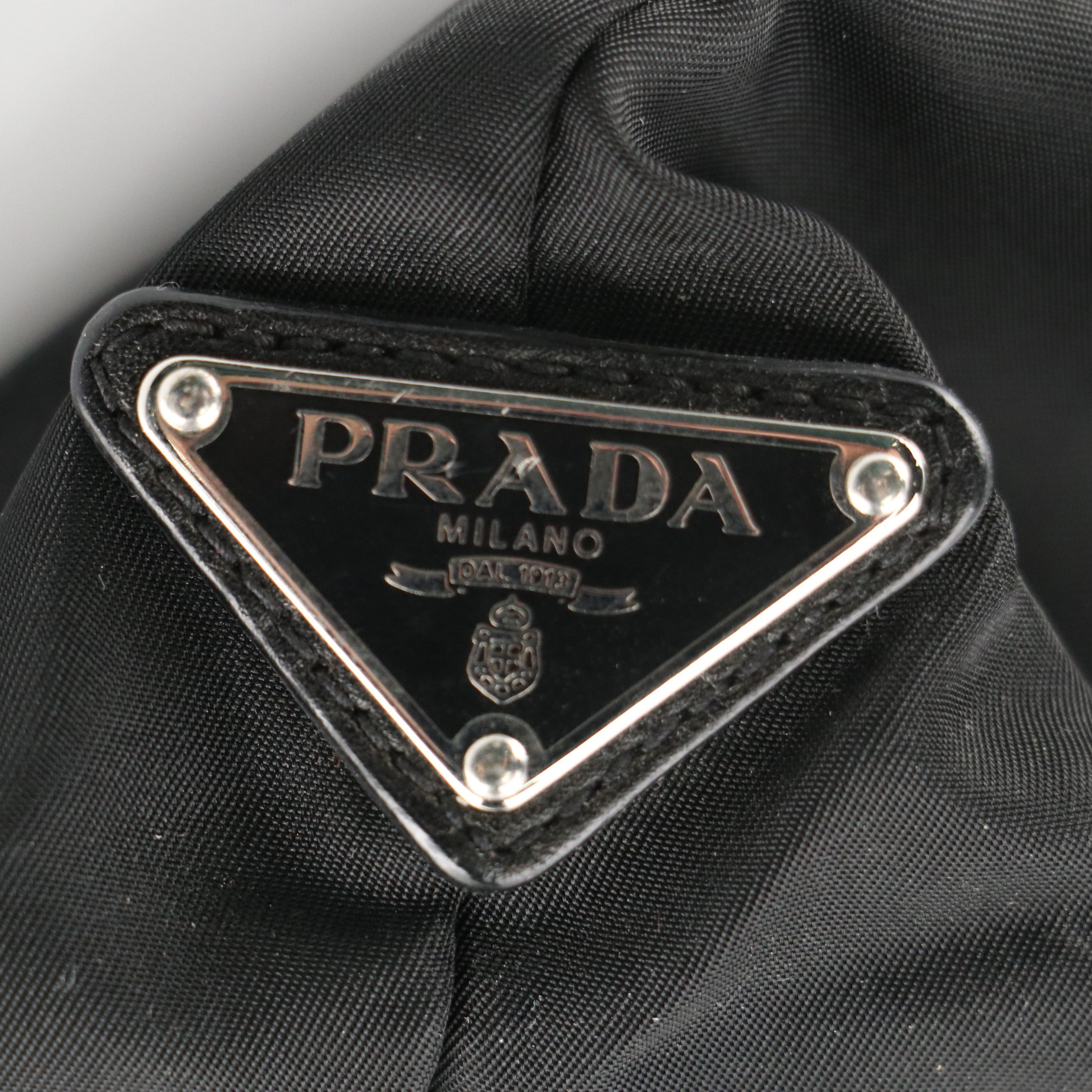 Prada Zip Tote Bag in Black Tessuto Nylon and Leather