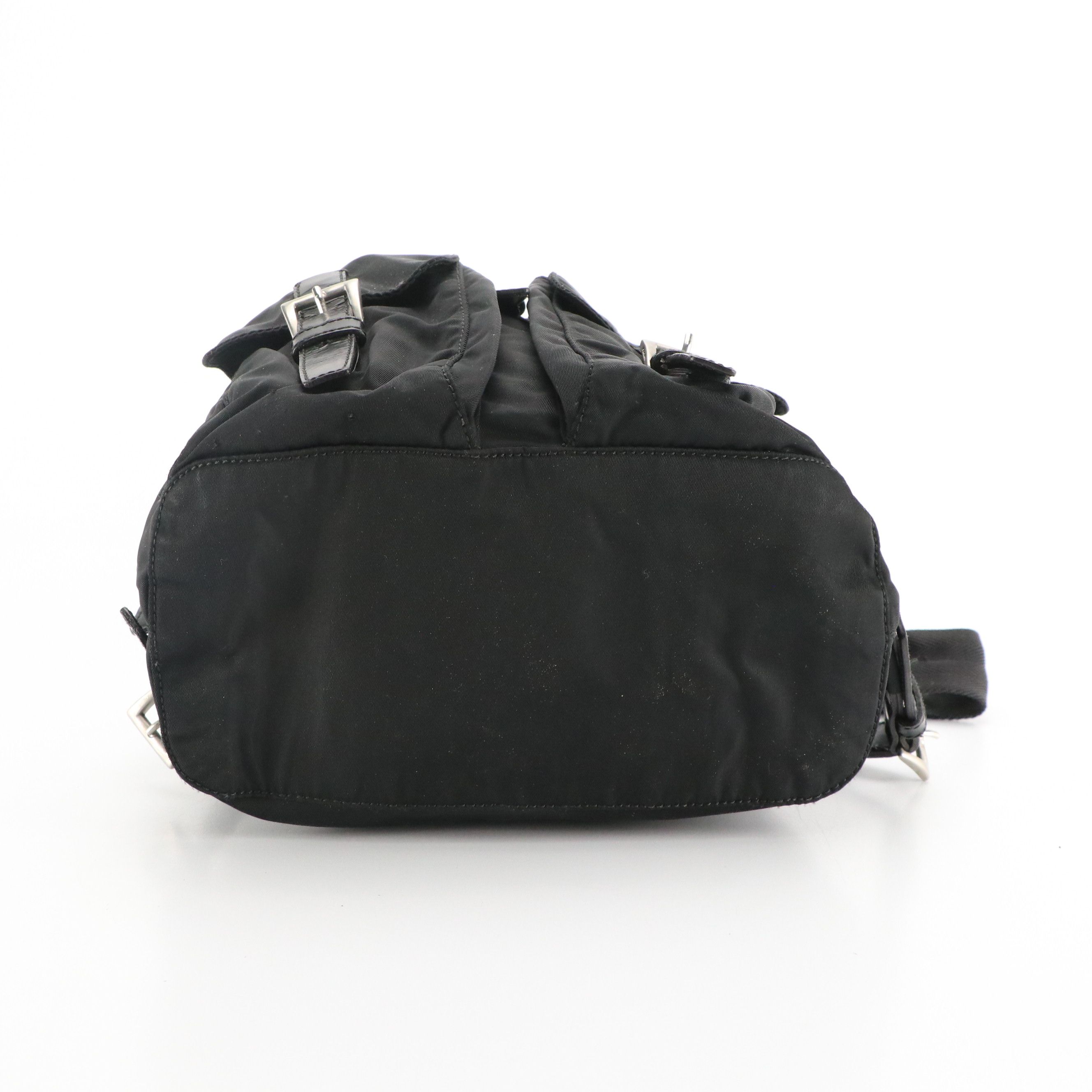 Prada Double Pocket Rucksack Backpack in Black Tessuto Nylon and Leather