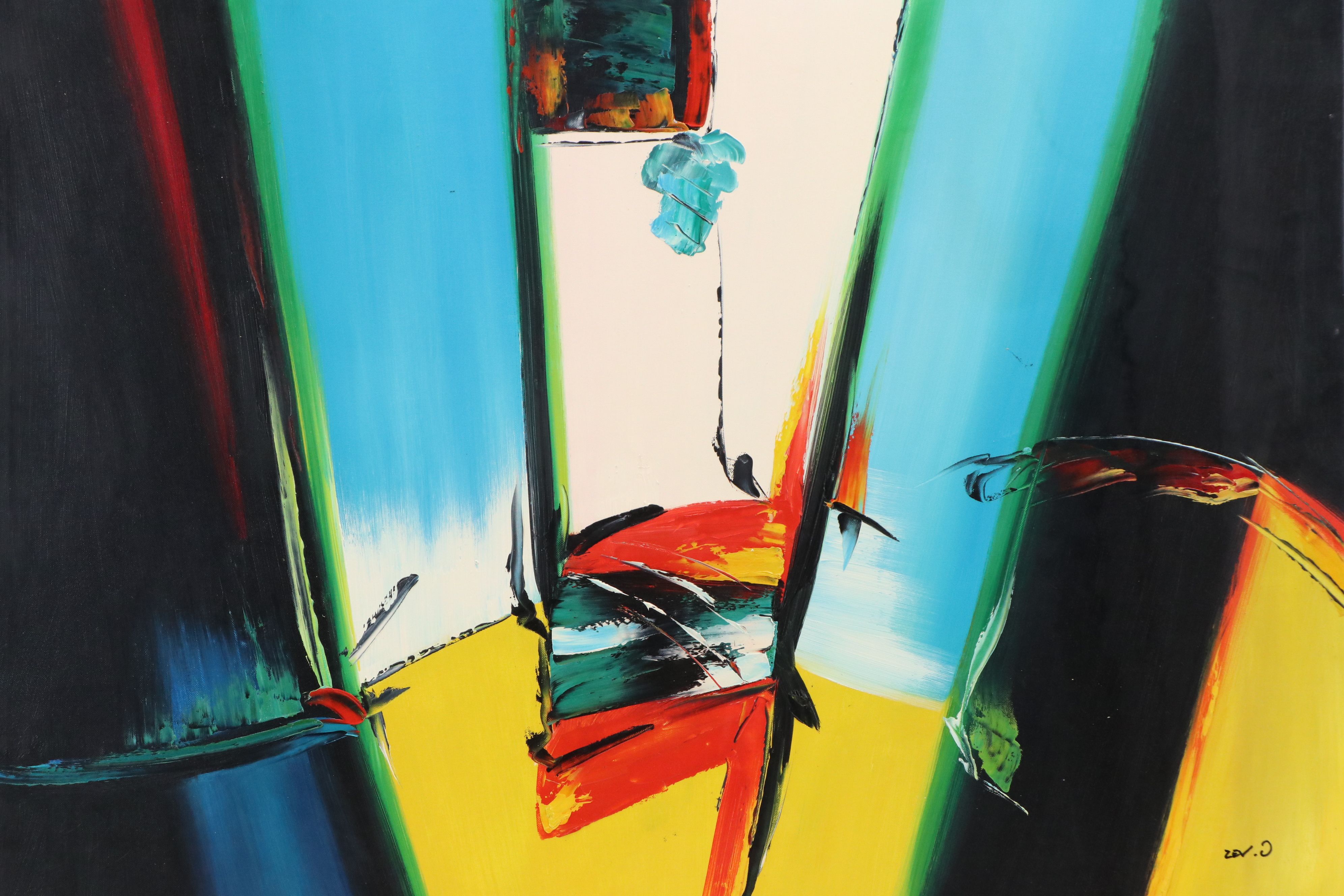 Abstract Acrylic Painting, Late 20th Century