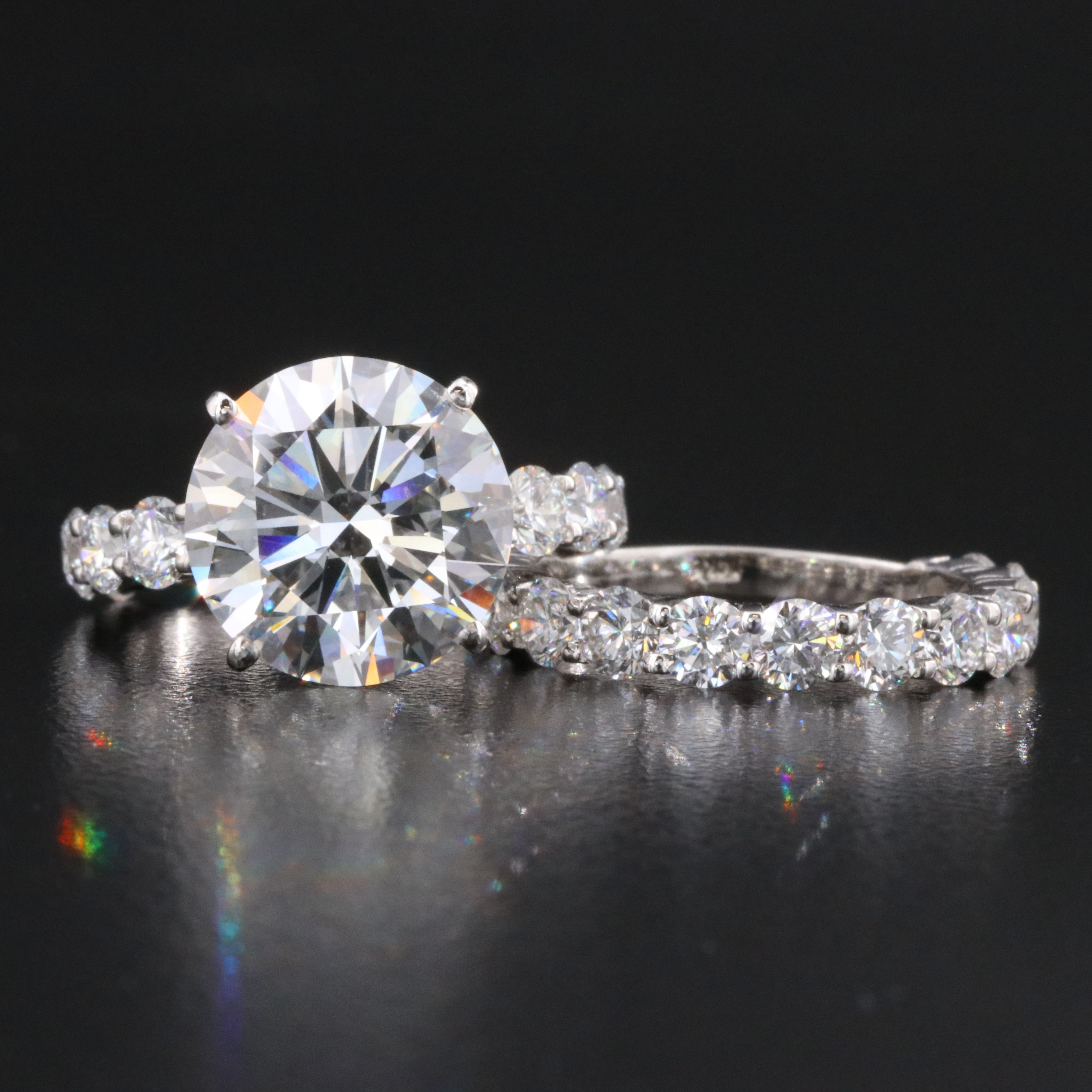 14K 11.40 CTW Lab Grown Diamond Ring Set with IGI Report