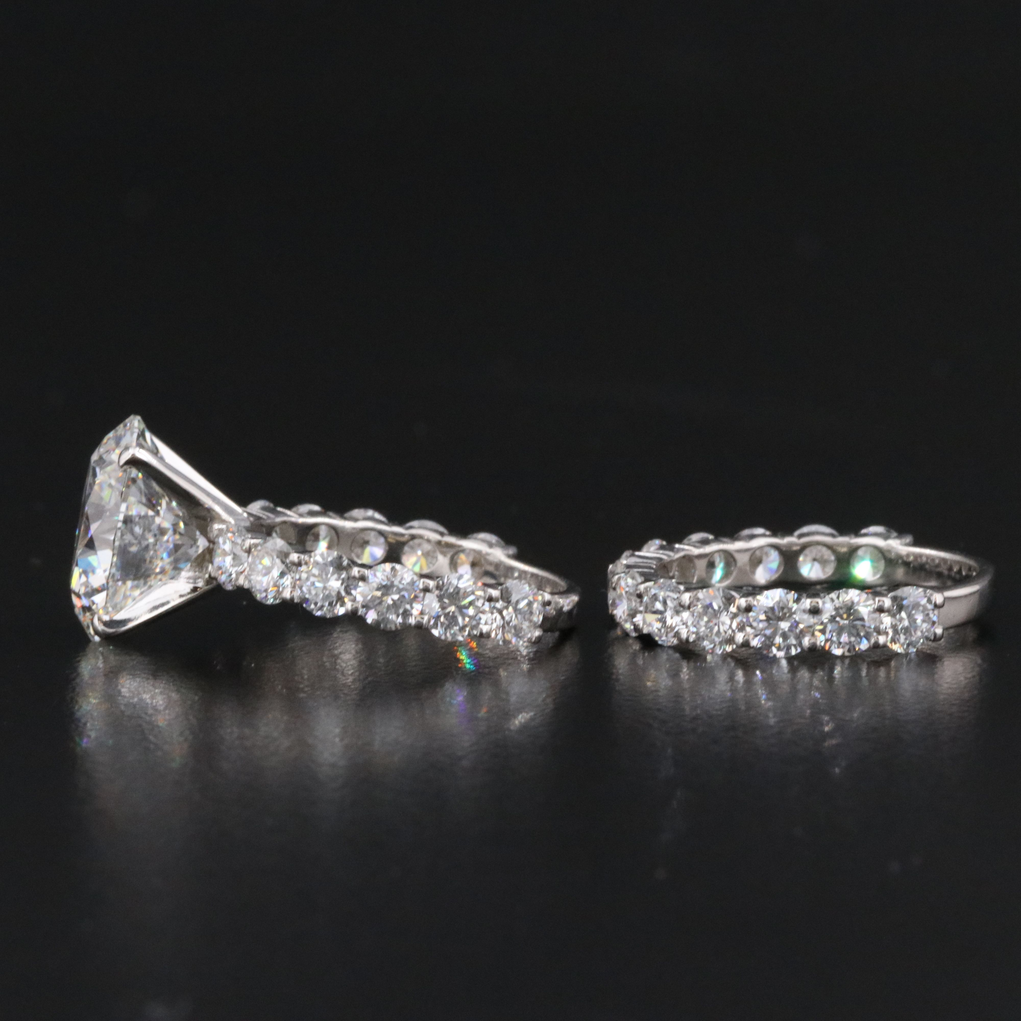 14K 11.40 CTW Lab Grown Diamond Ring Set with IGI Report