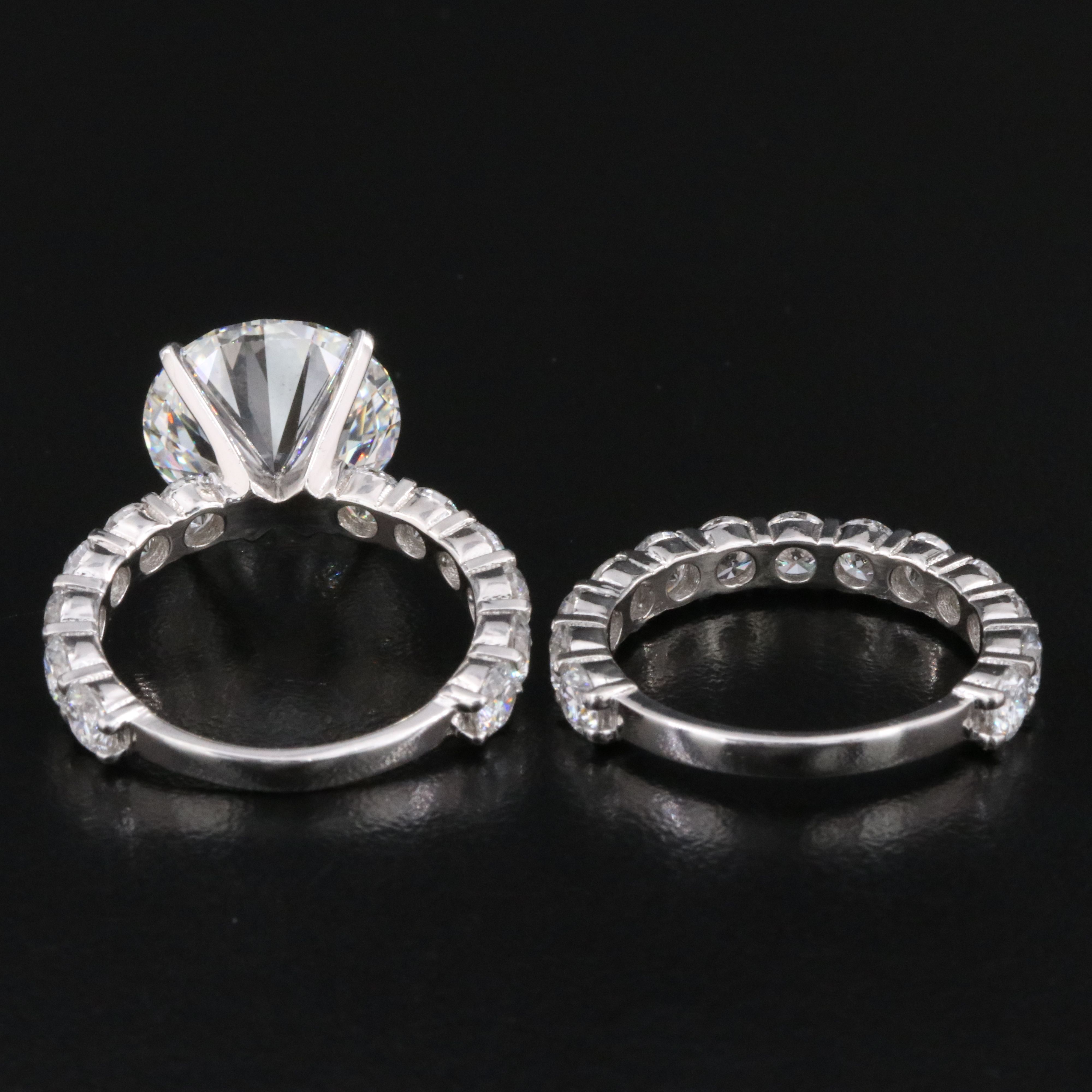 14K 11.40 CTW Lab Grown Diamond Ring Set with IGI Report