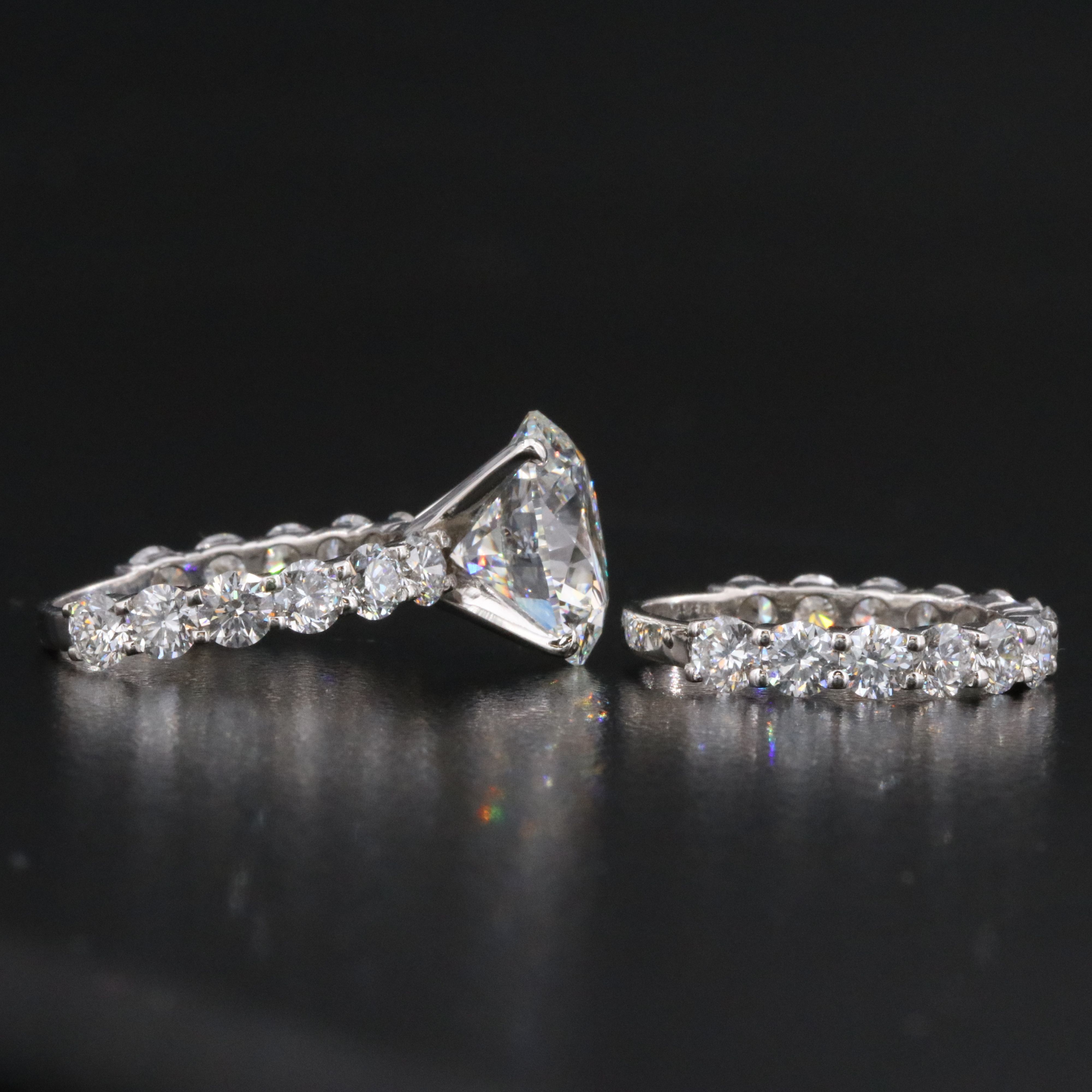 14K 11.40 CTW Lab Grown Diamond Ring Set with IGI Report